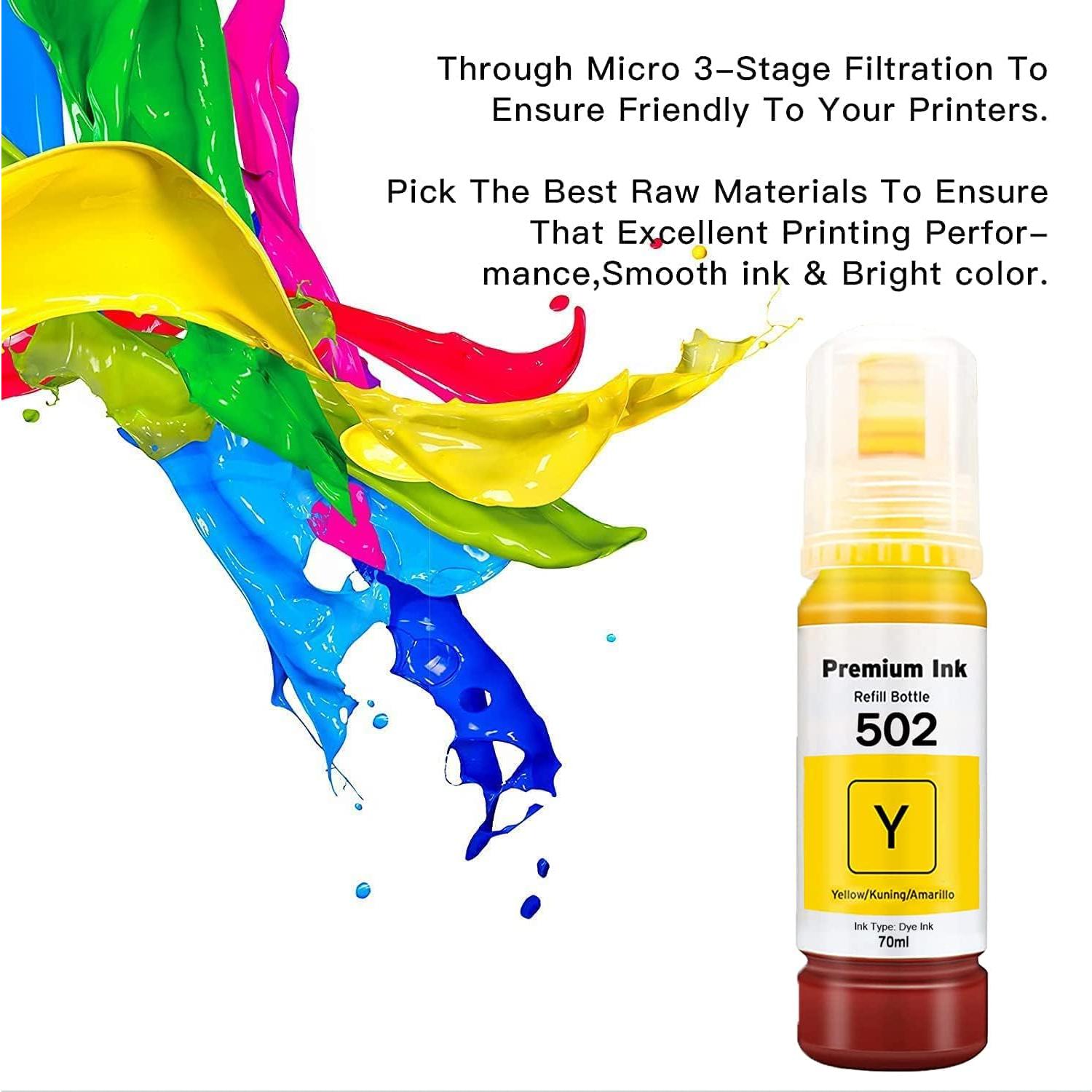 Botellas de Tinta Compatible 502 T502 Printers Jack 350ml