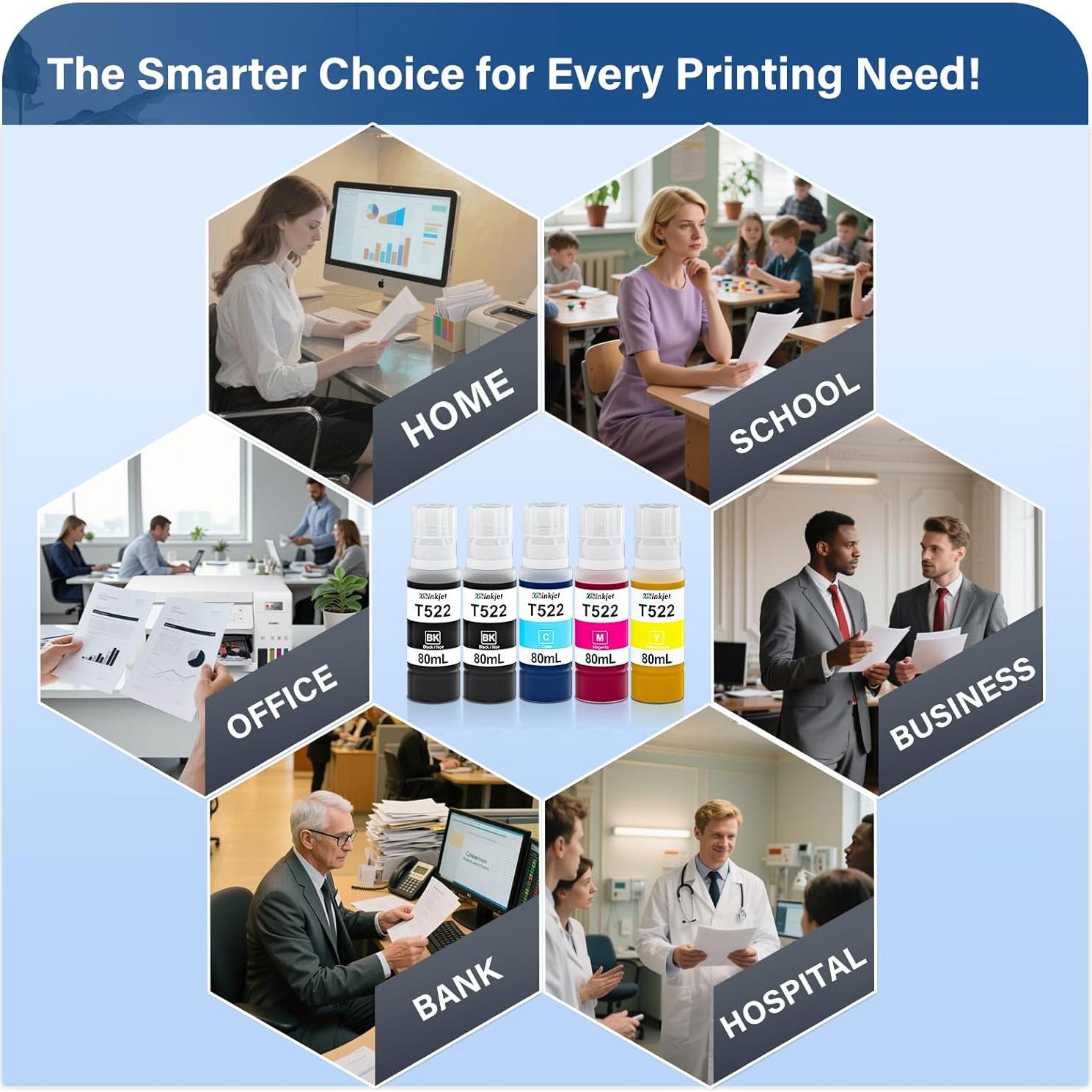 Botellas de Recarga de Tinta 502 Osinkjet Paquete de 4