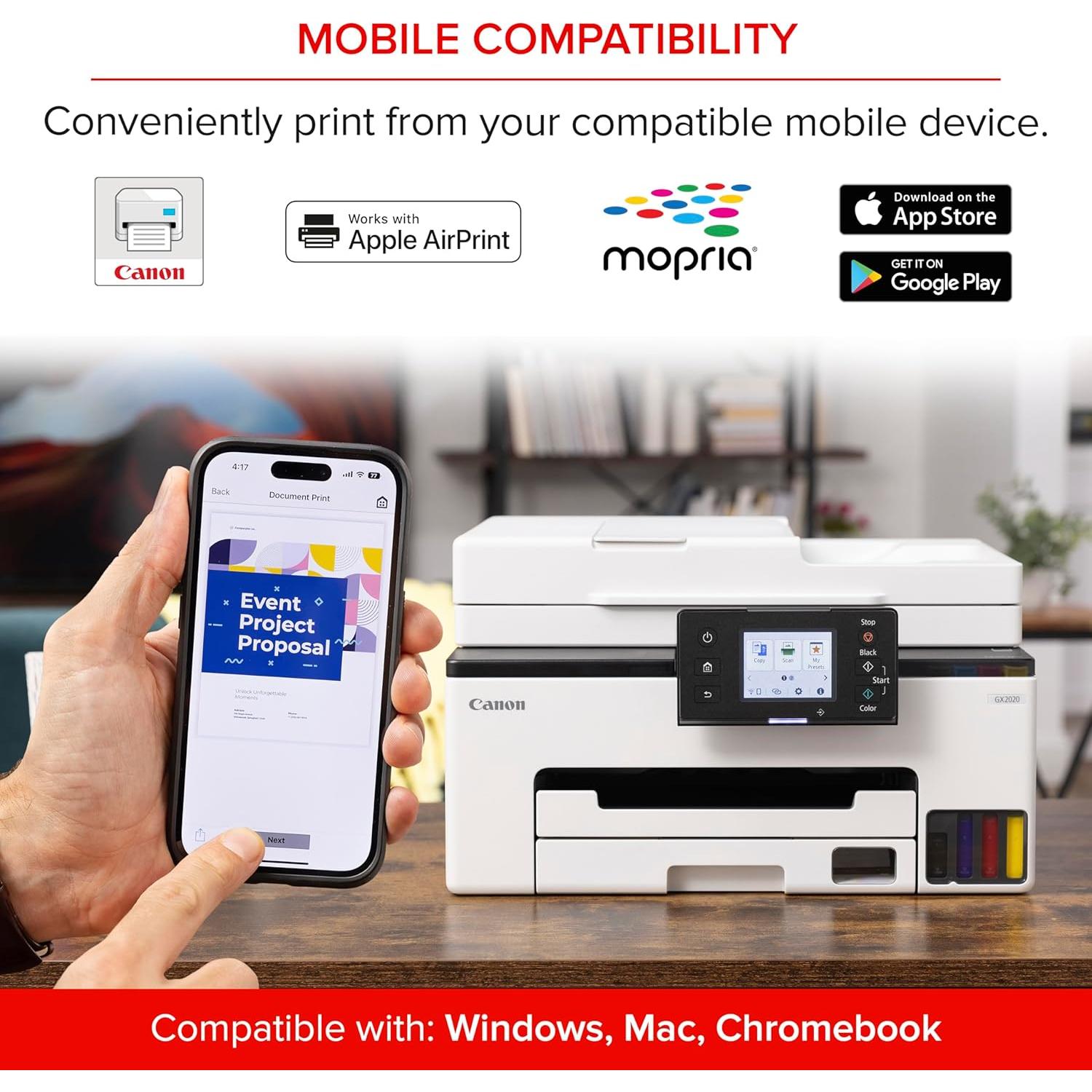 Impresora Canon MegaTank GX2020 Inalámbrica Todo en Uno