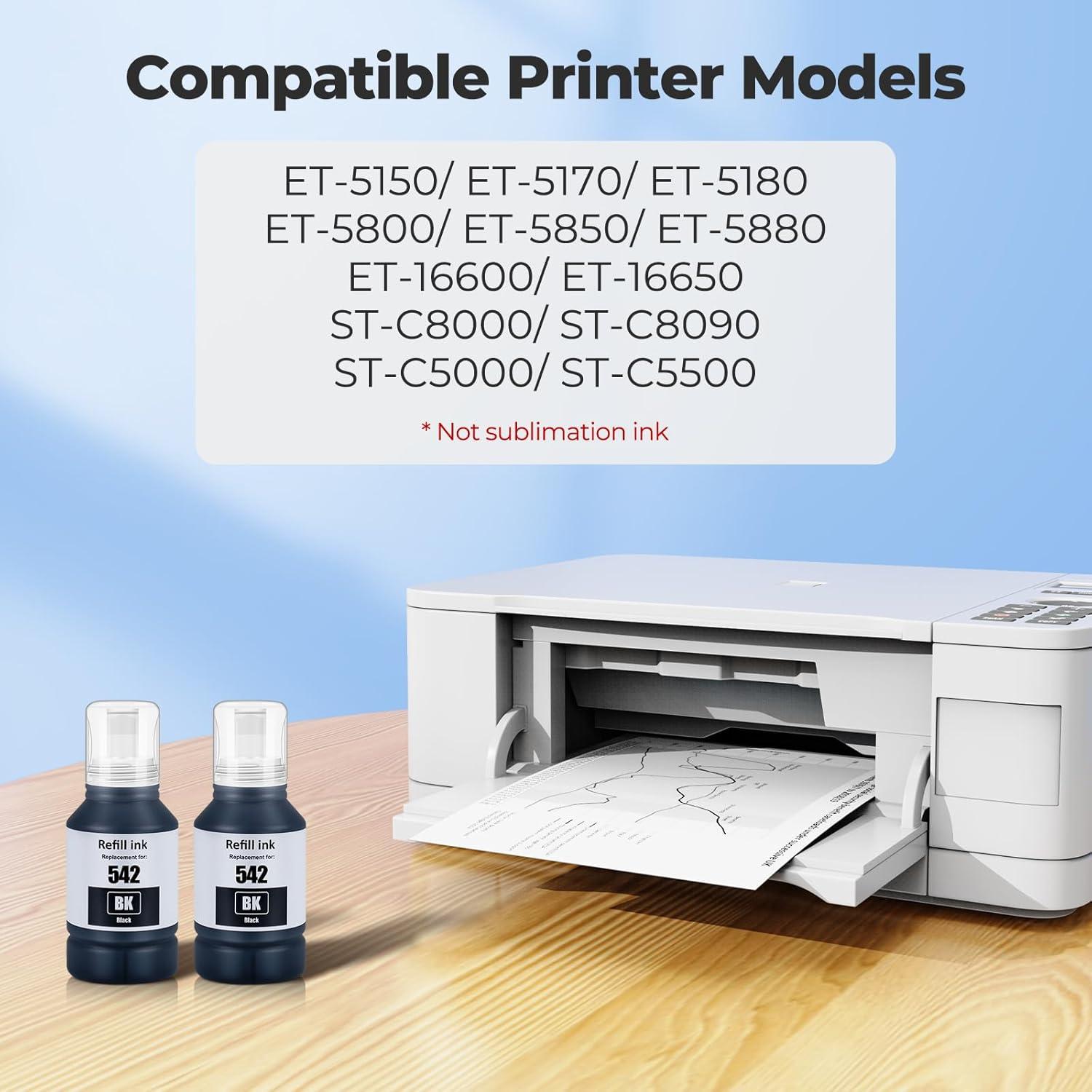 Botellas de recarga de tinta negra 542 Topcolor - 2 unidades