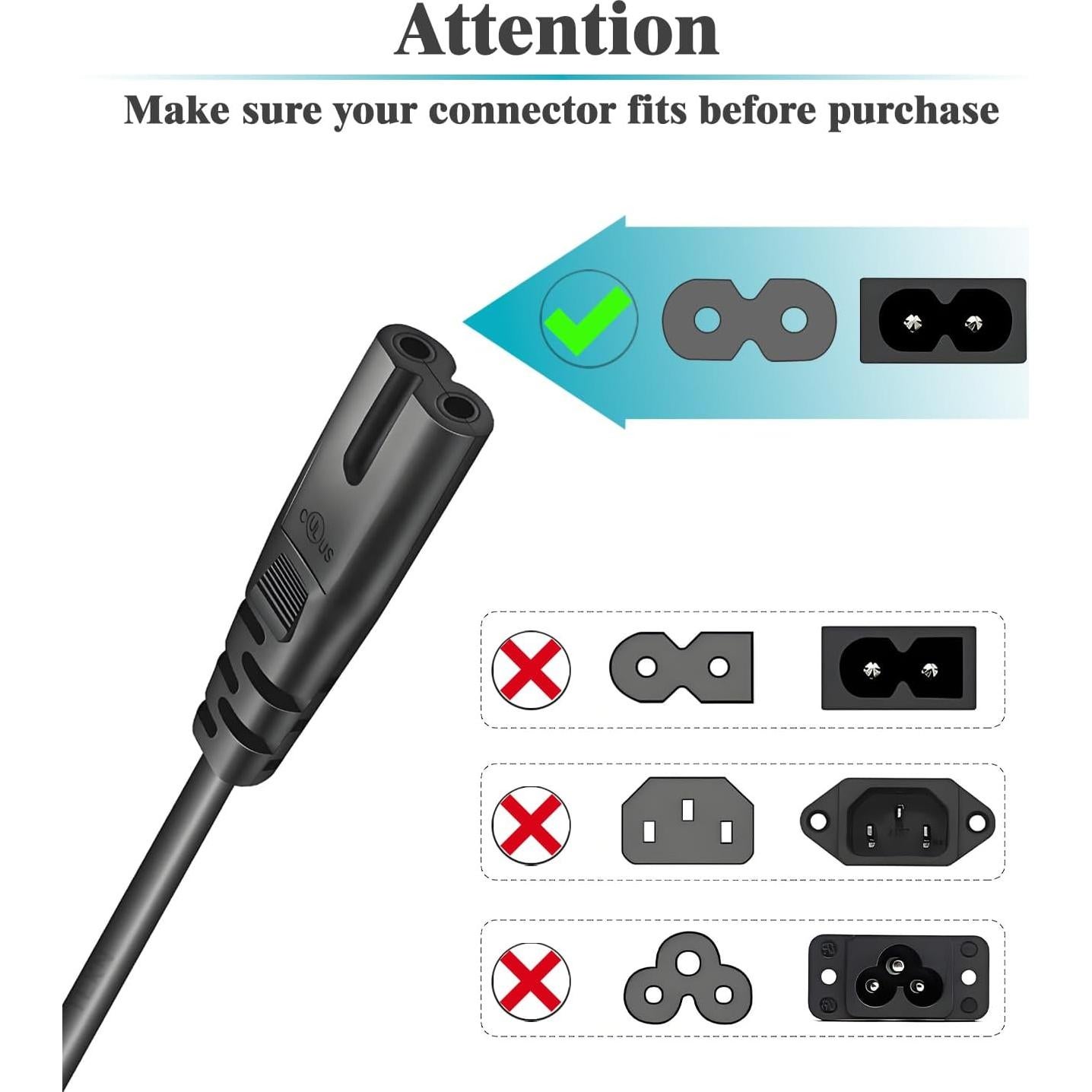 Cable de Alimentación 2 Clavijas TCKN 1.83m para Impresoras Epson