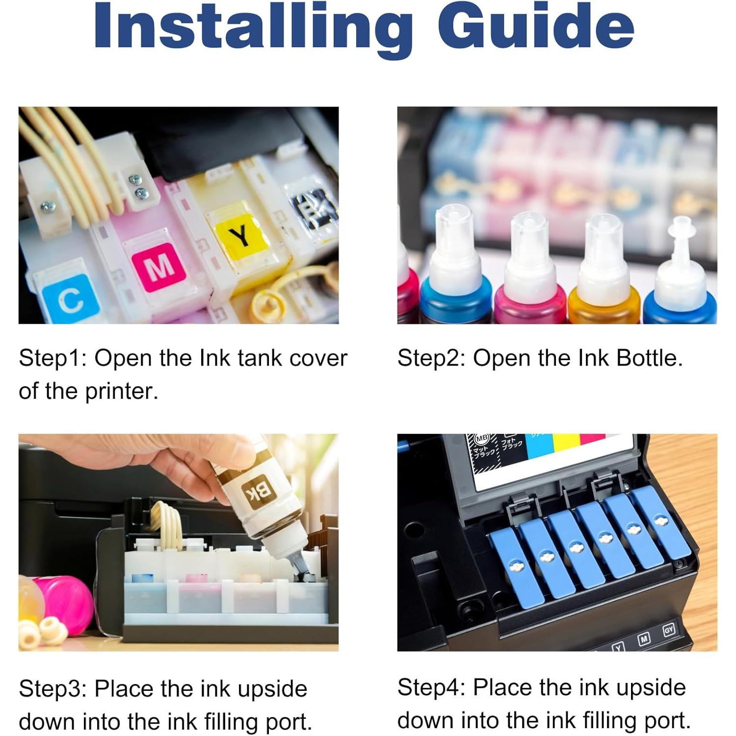 Botellas de Tinta Negra Couleuris T522 para Epson EcoTank 280 ml