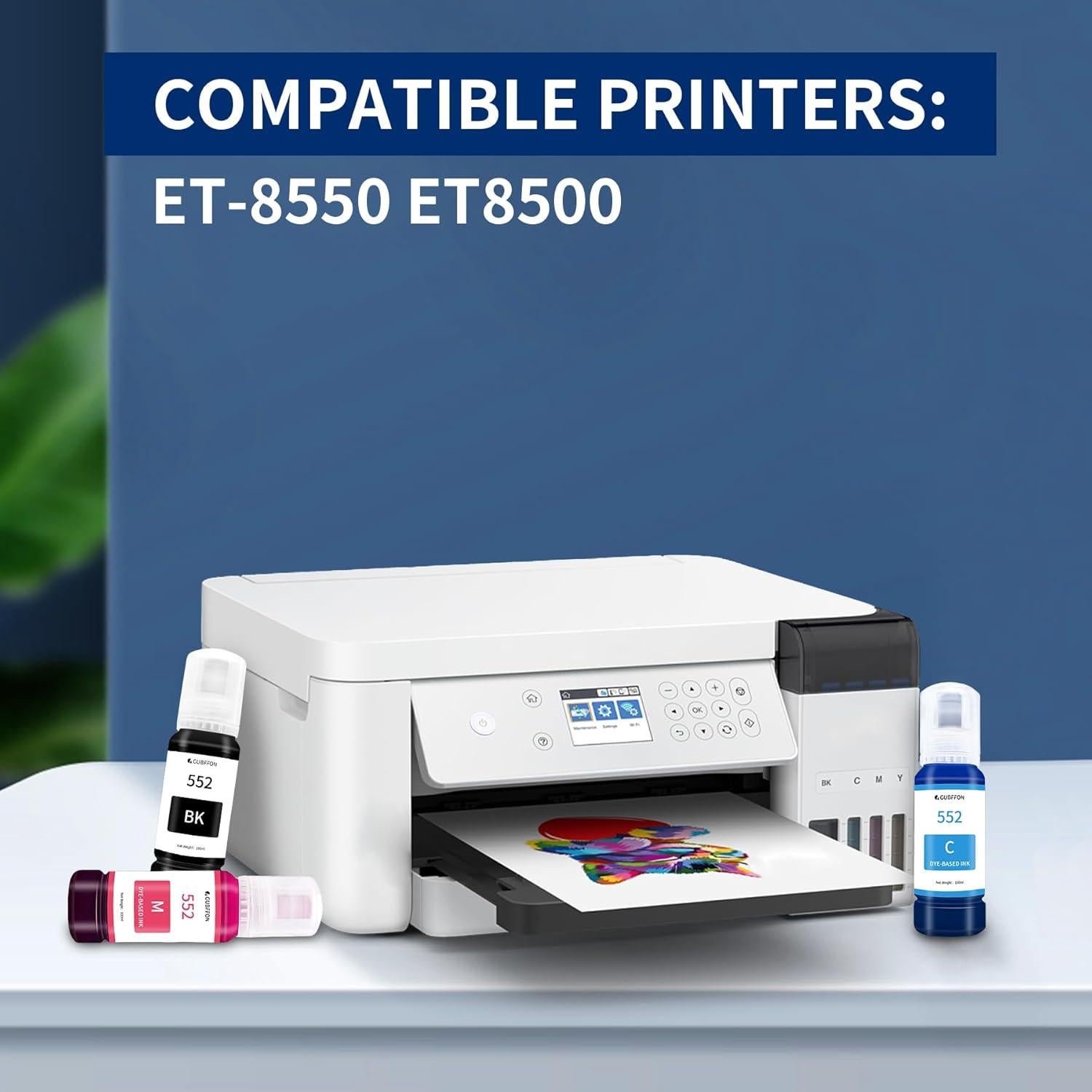 Botella de Tinta 552 GUBFFON 600ml para Impresora EcoTank ET-8550 ET-8500