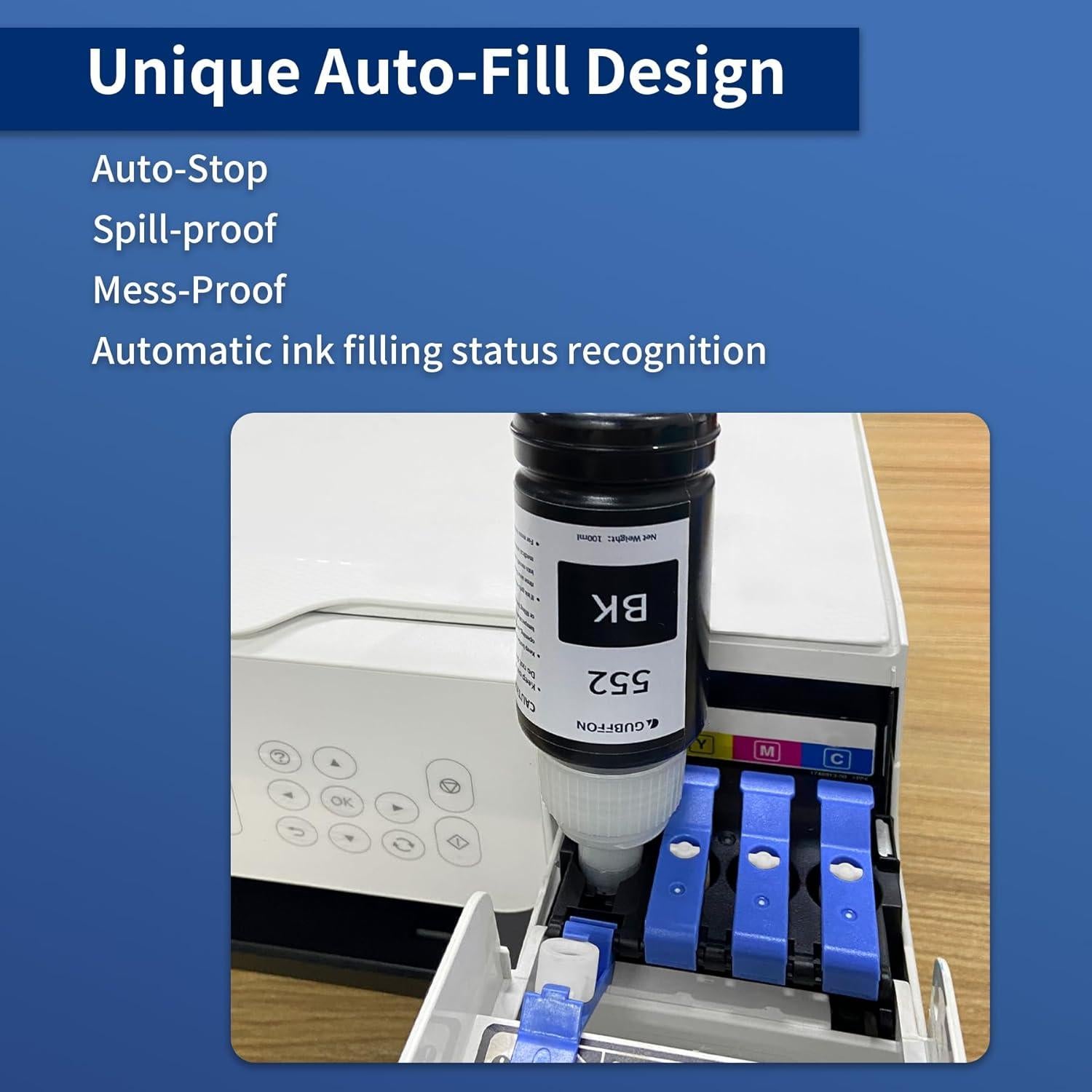 Botella de Tinta 552 GUBFFON 600ml para Impresora EcoTank ET-8550 ET-8500