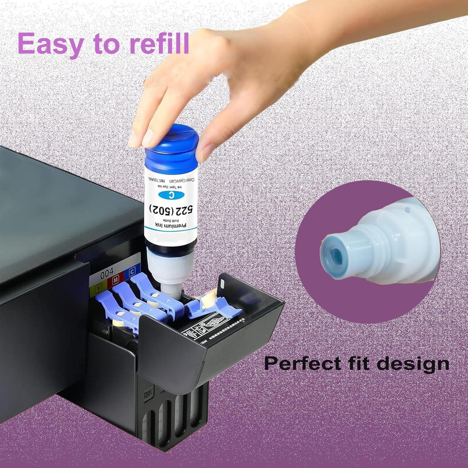 Botella de Tinta Inktopia T522 Recarga 600ml Compatible Epson