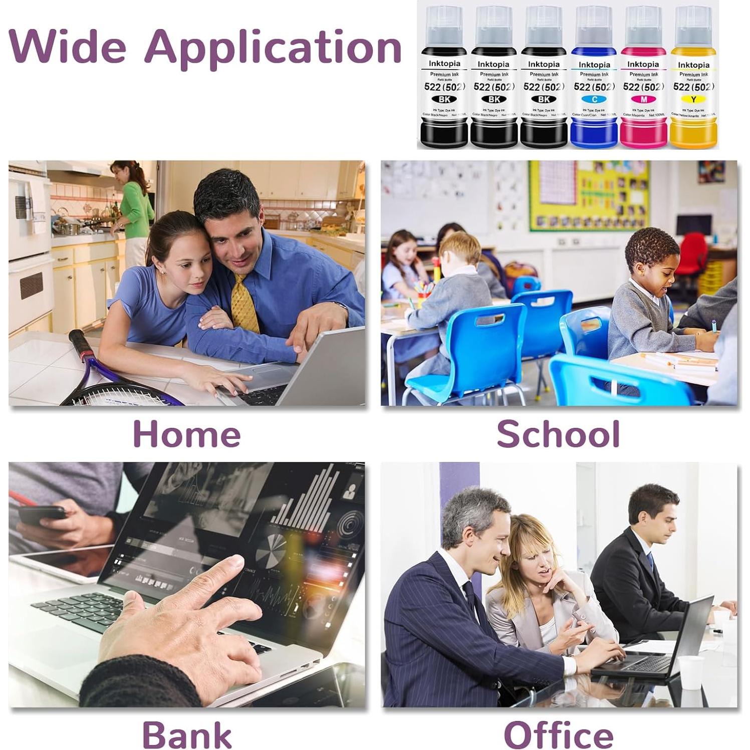 Botella de Tinta Inktopia T522 Recarga 600ml Compatible Epson