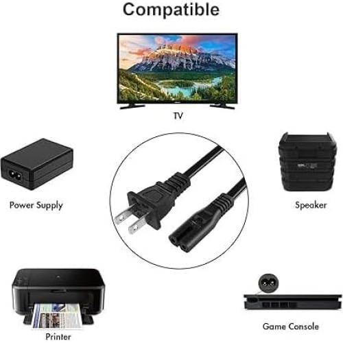 Cable de Alimentación AC 1.83m 2 Clavijas Compatible Epson