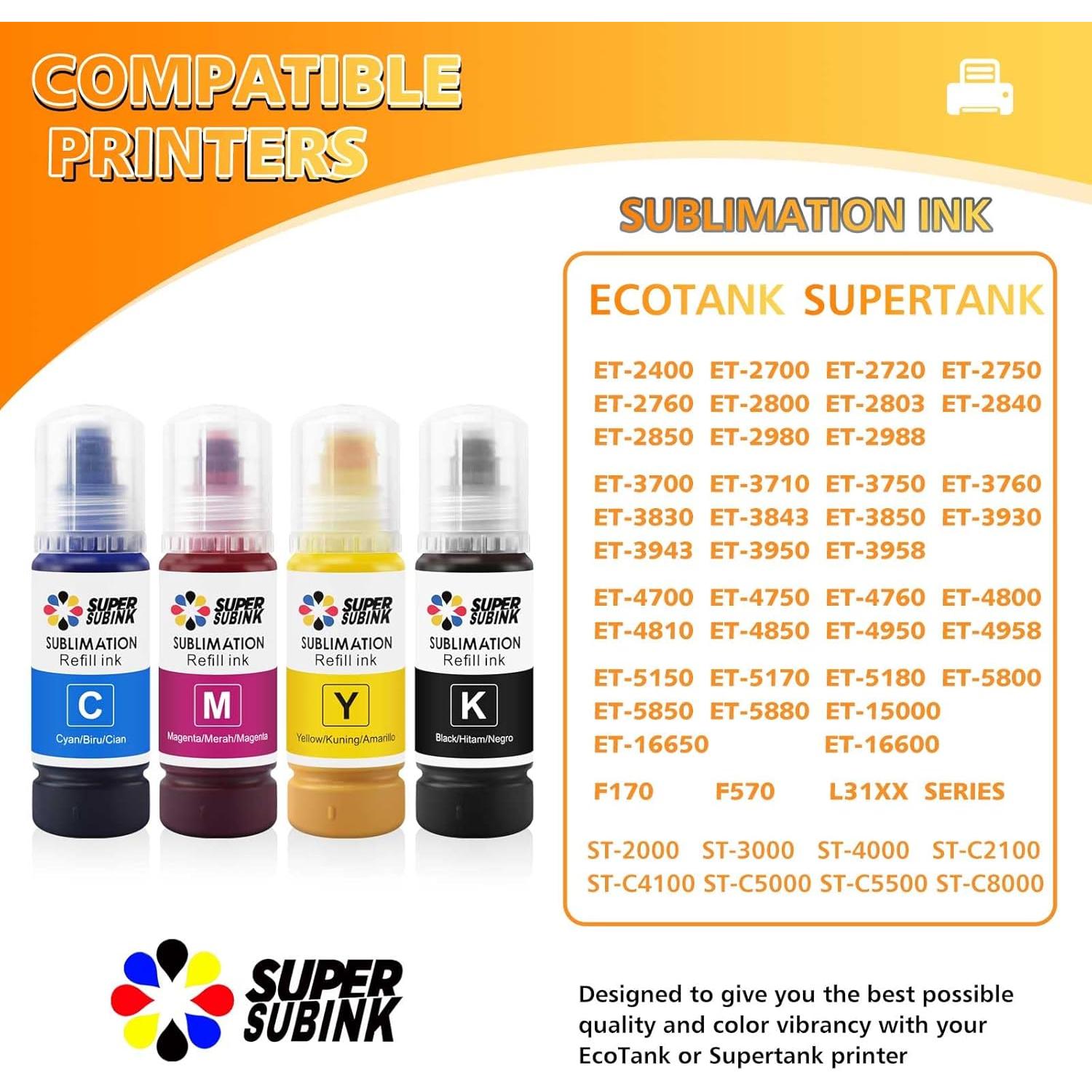 Tinta de Sublimación SUPERSUBINK para Epson EcoTank 388g