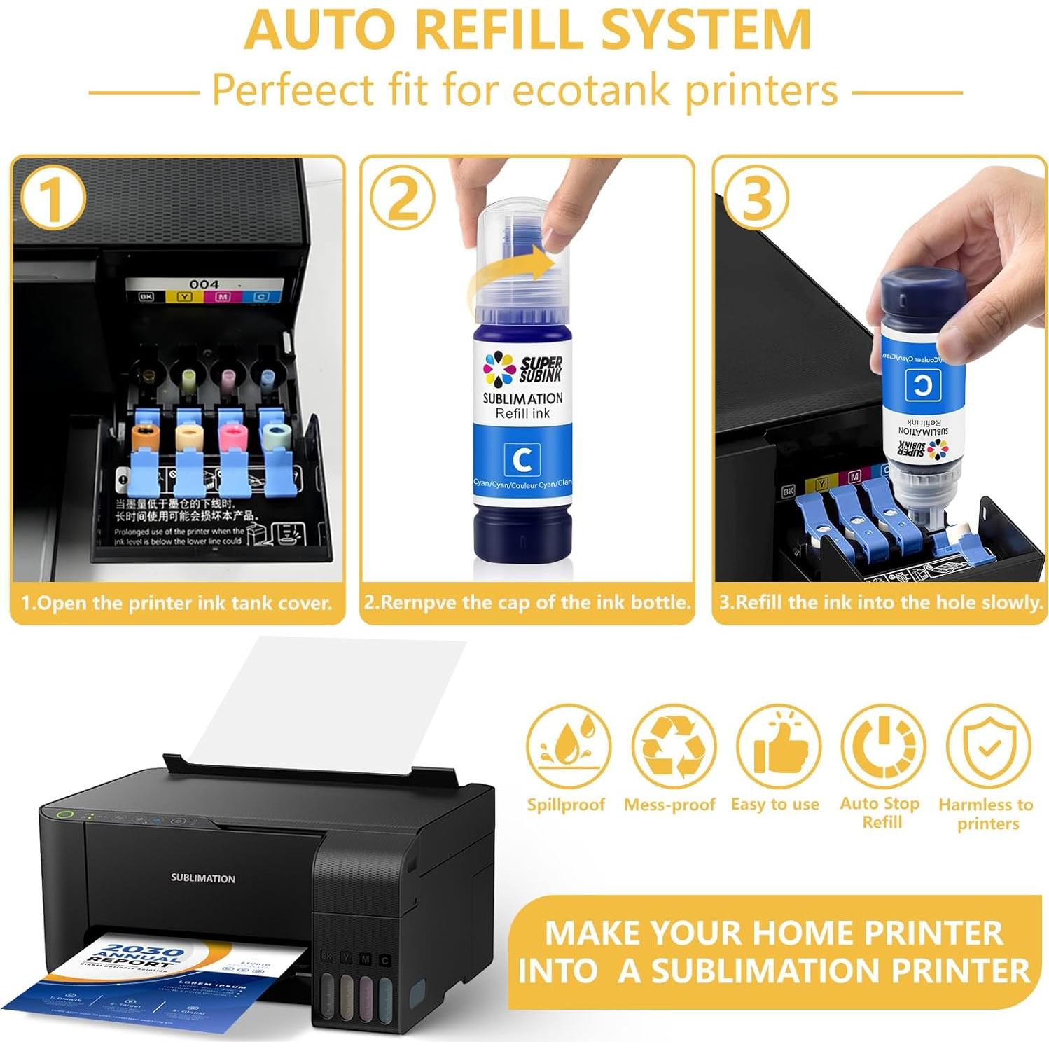 Tinta de Sublimación SUPERSUBINK para Epson EcoTank 388g