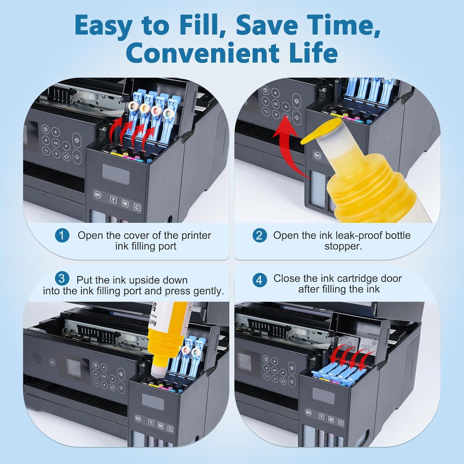 Botellas de Tinta Color 502 DEEIYUER para Impresoras EcoTank