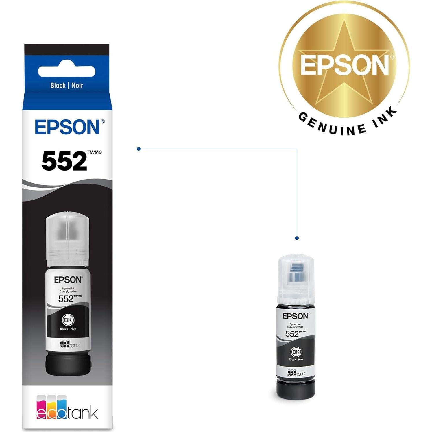 Tinta Botella EcoTank Epson 552 Negra 70 mL para ET-8500/ET-8550