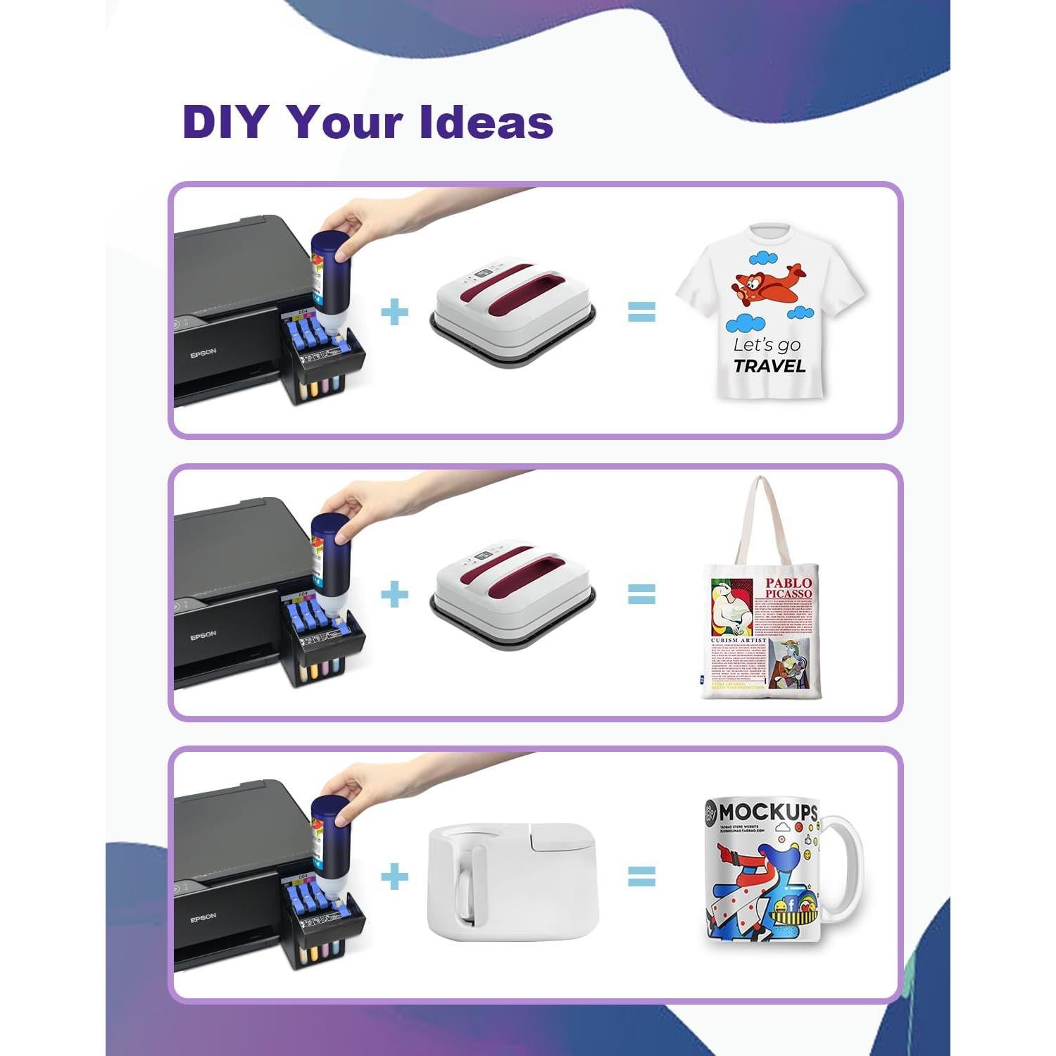 Tinta de Sublimación Autofill Prinkton Pro 400ml para Epson
