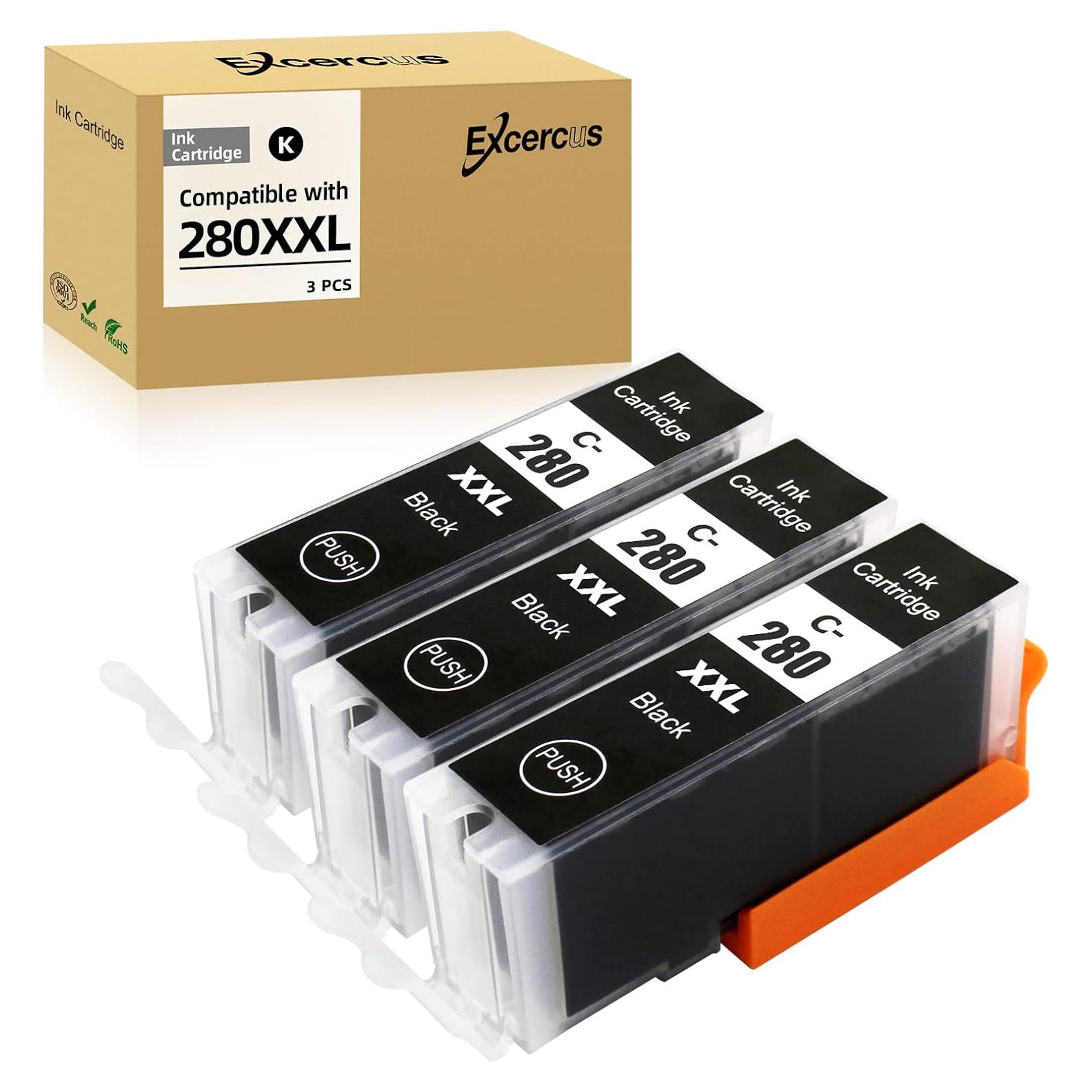 Cartuchos de tinta negra EXCERCUS PGI-280XXL 3 Pack 27ml