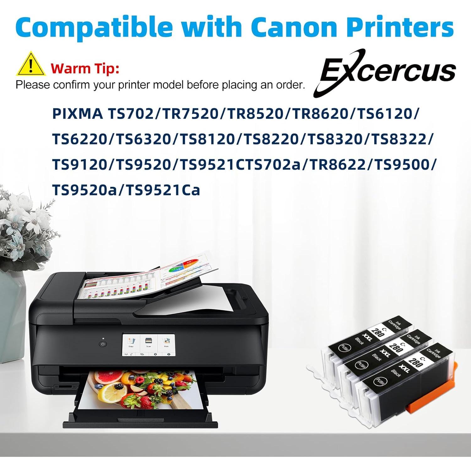 Cartuchos de tinta negra EXCERCUS PGI-280XXL 3 Pack 27ml