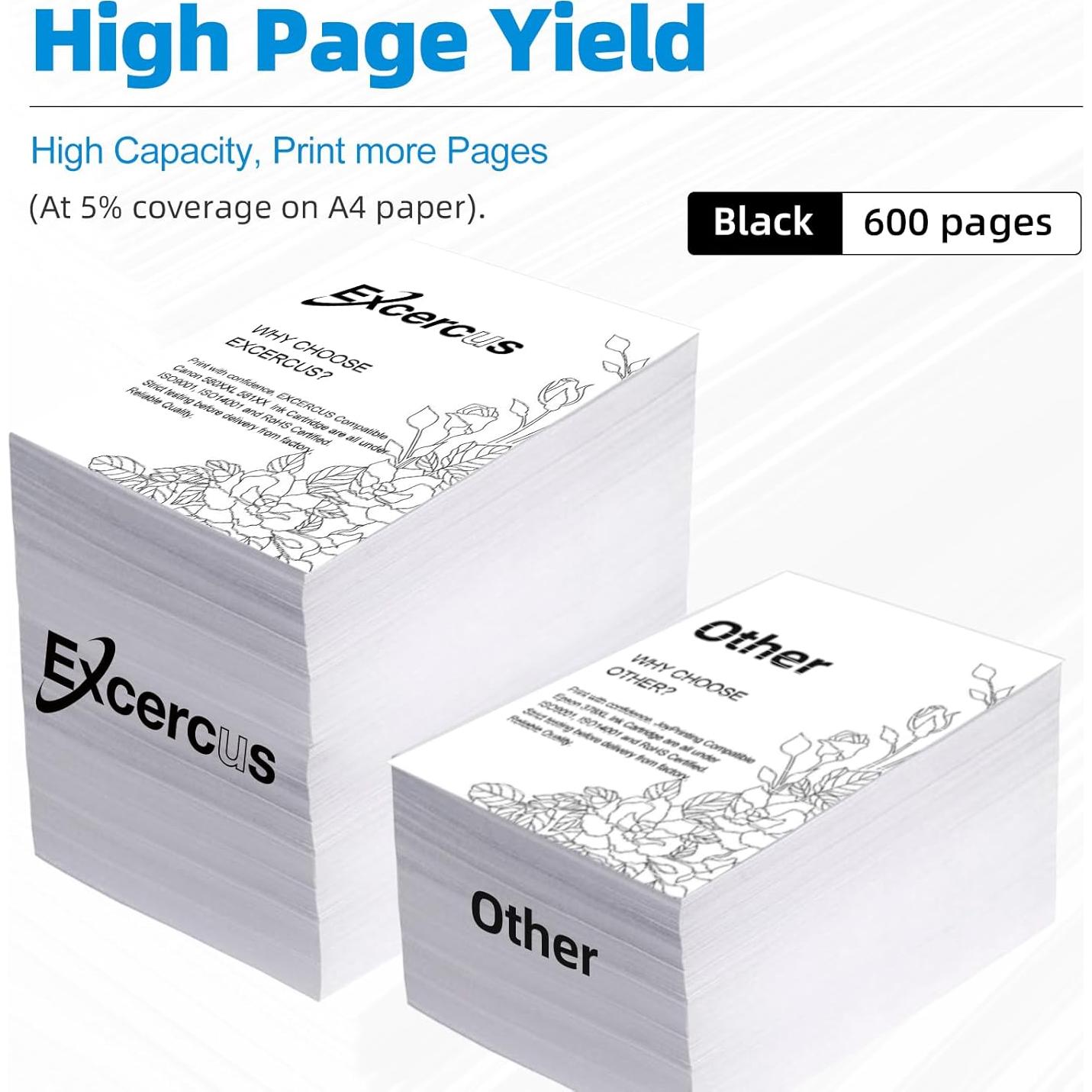 Cartuchos de tinta negra EXCERCUS PGI-280XXL 3 Pack 27ml