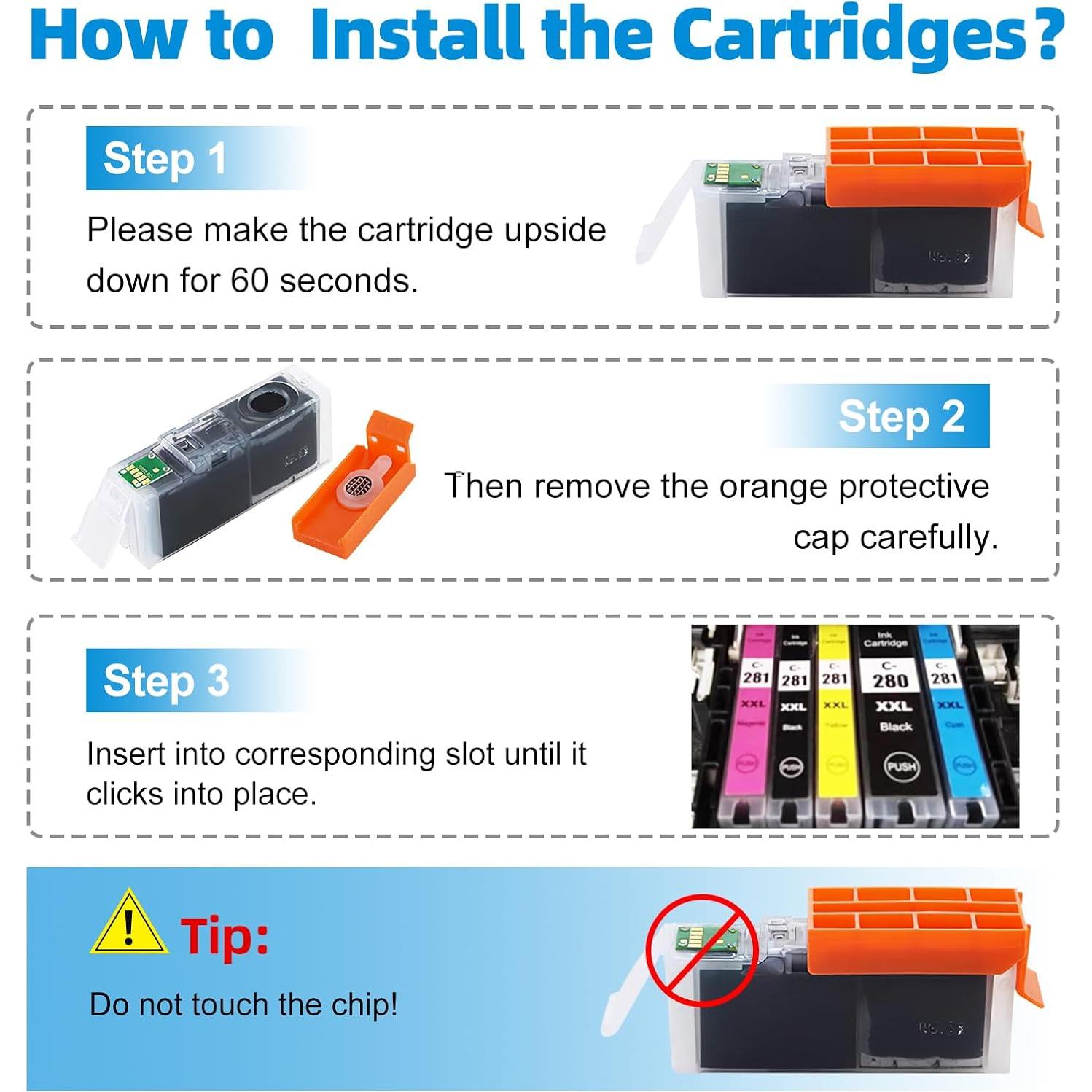 Cartuchos de tinta negra EXCERCUS PGI-280XXL 3 Pack 27ml