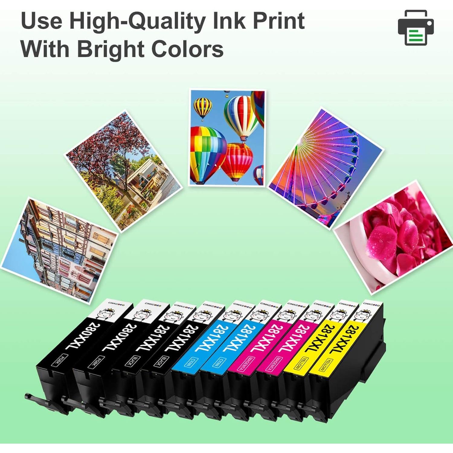 Paquete de 10 cartuchos de tinta CINKCOCO para Canon 280 281