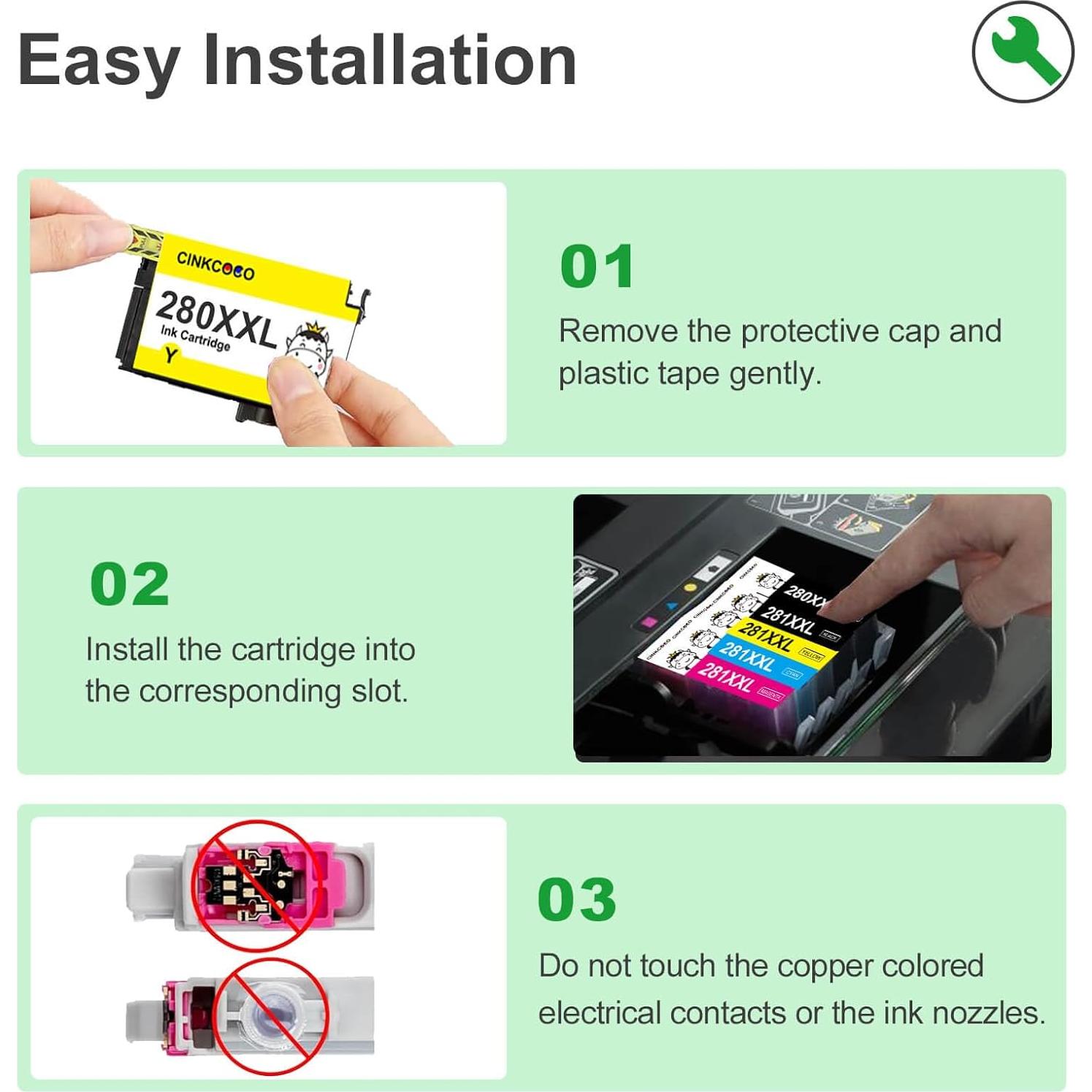 Paquete de 10 cartuchos de tinta CINKCOCO para Canon 280 281