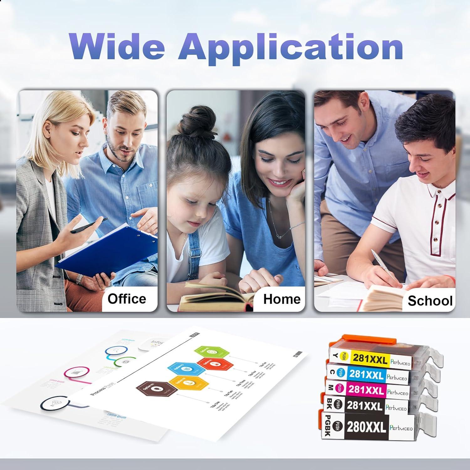 Cartuchos de tinta compatibles Canon PGI-280 CLI-281 - Paquete de 5