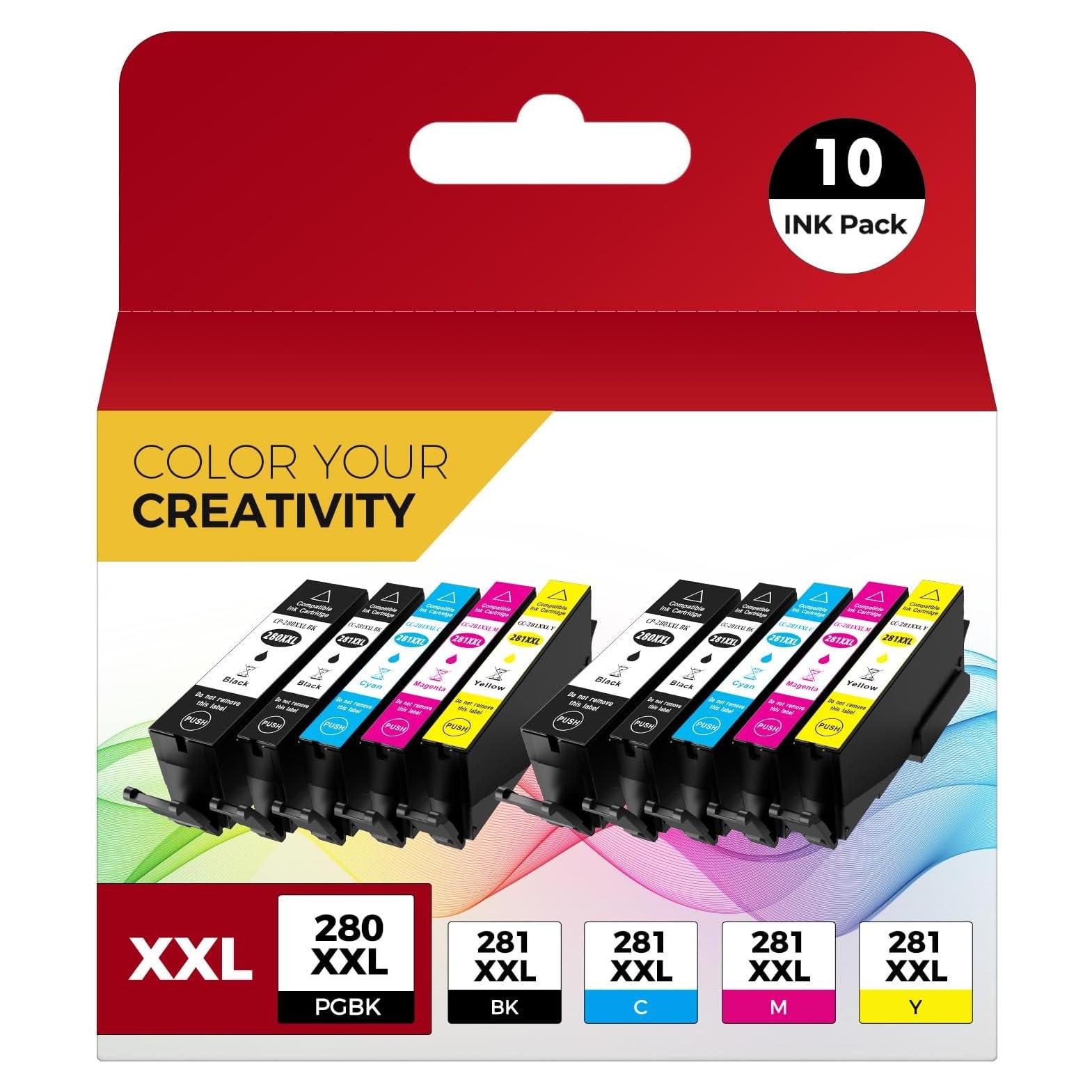 Cartuchos de Tinta Compatible Canon PGI-280XXL CLI-281XXL - 10 Colores