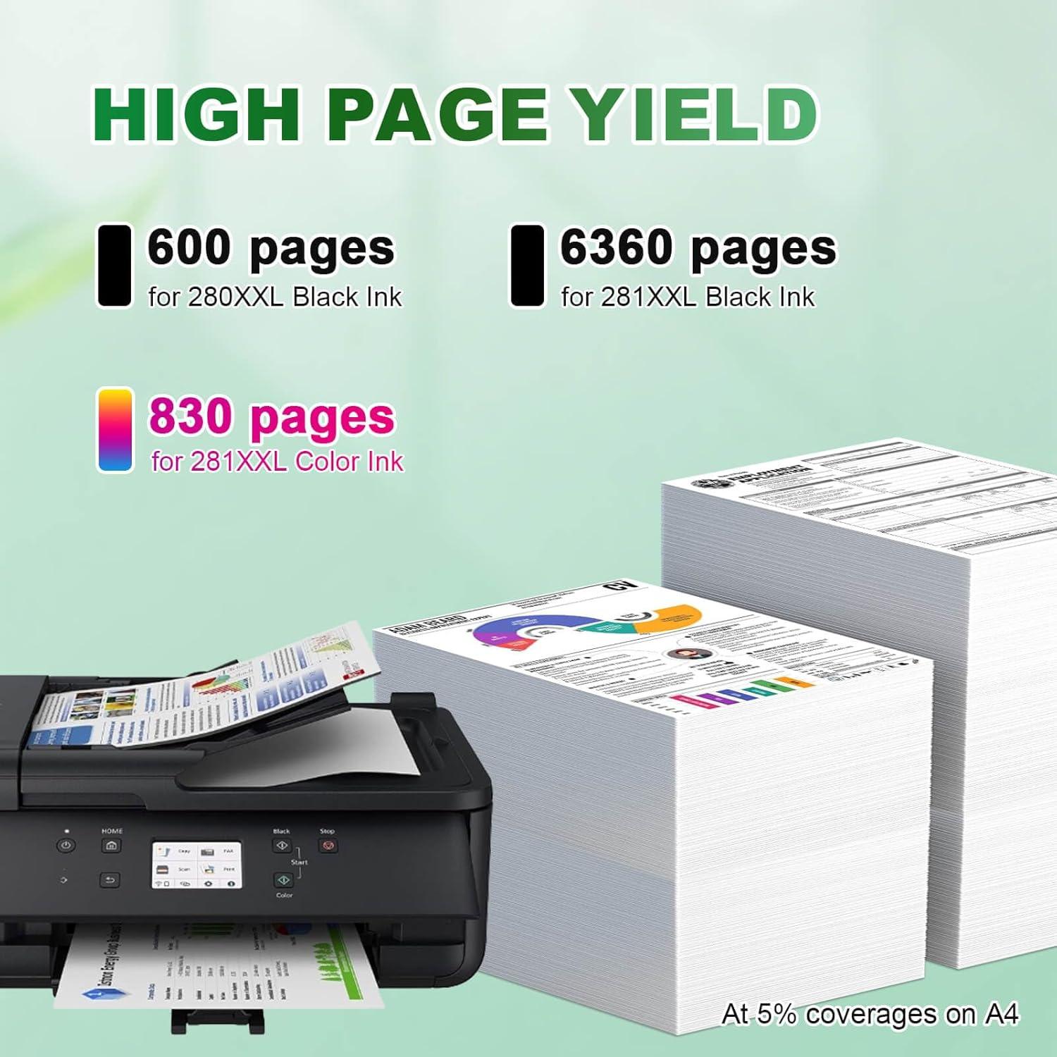 Cartuchos de tinta JoyPrinting 280 281 XXL compatibles Canon - Paquete de 10