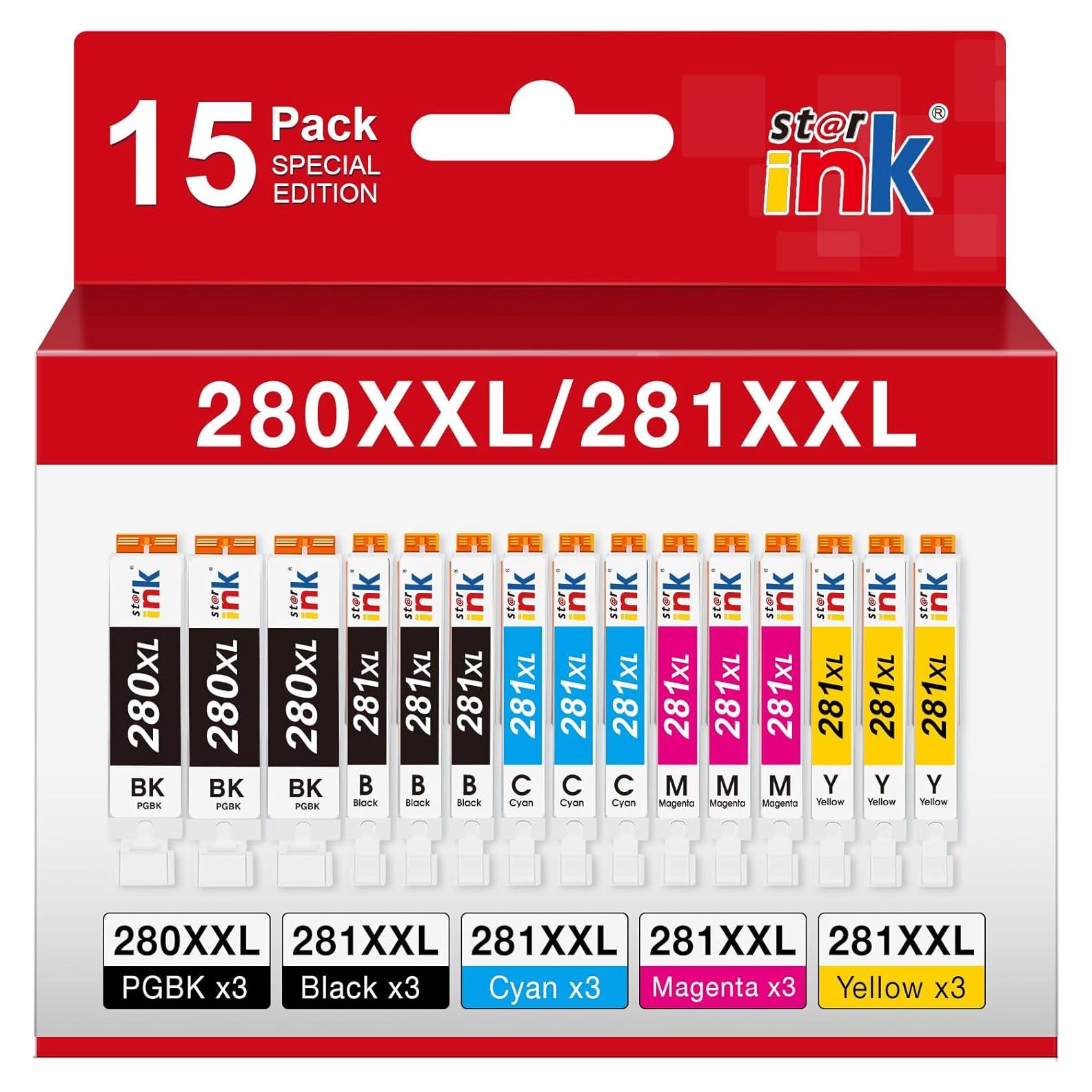 15 Cartuchos de Tinta Starink PGI-280XXL CLI-281XXL para Canon