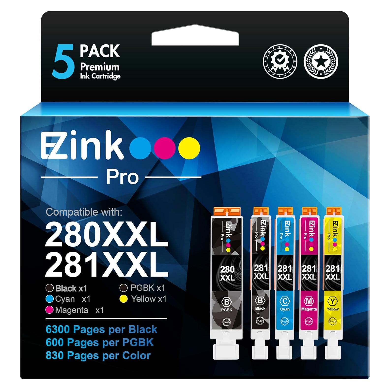 Cartuchos de Tinta E-Z Ink Pro PGI-280XXL CLI-281XXL 5 Pzs