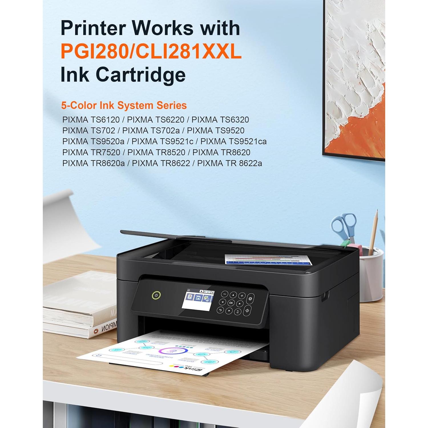 Cartuchos de Tinta E-Z Ink Pro PGI-280XXL CLI-281XXL 5 Pzs