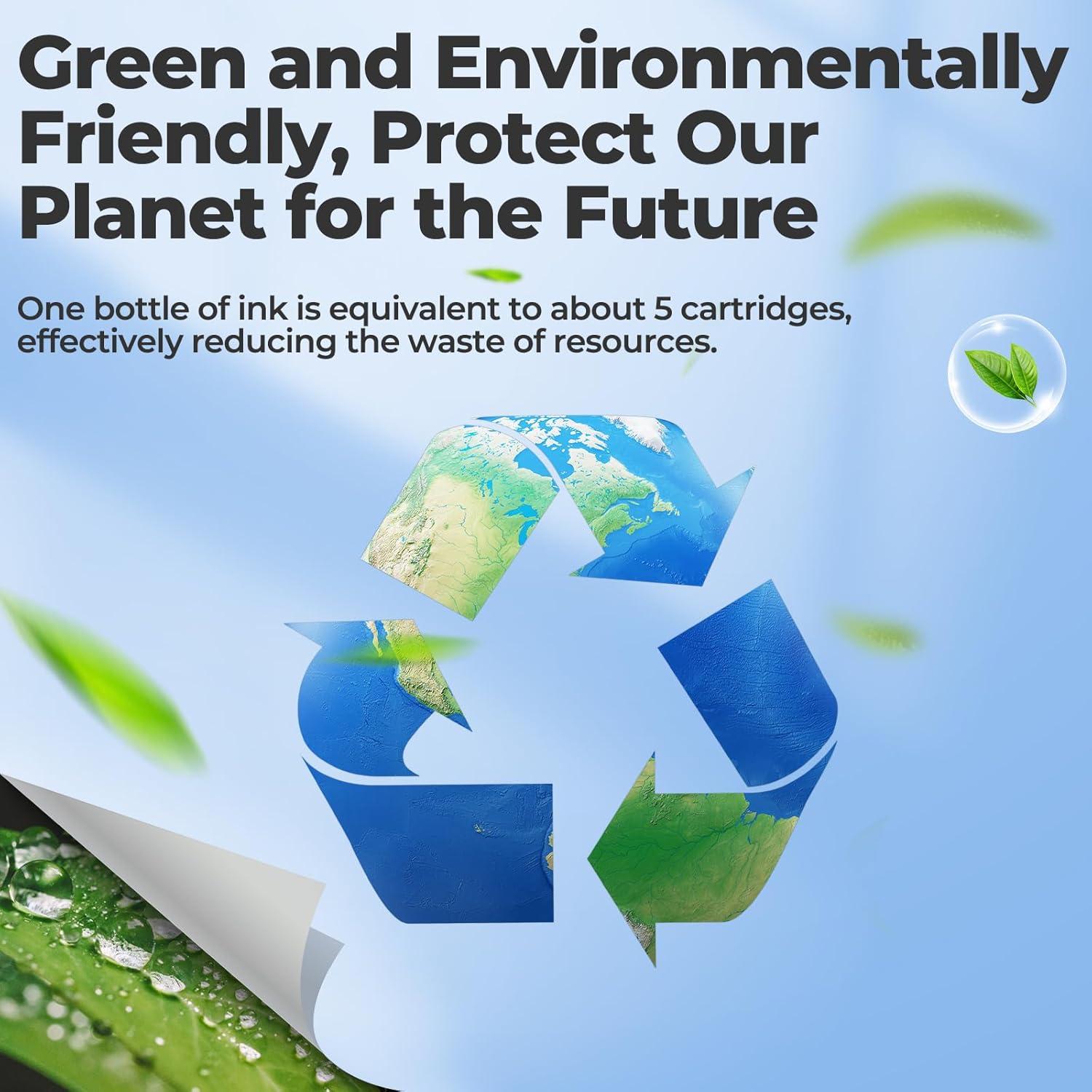 Botellas de Recarga de Tinta 522 DEEIYUER para Eco Tank ET-2400 ET-2800