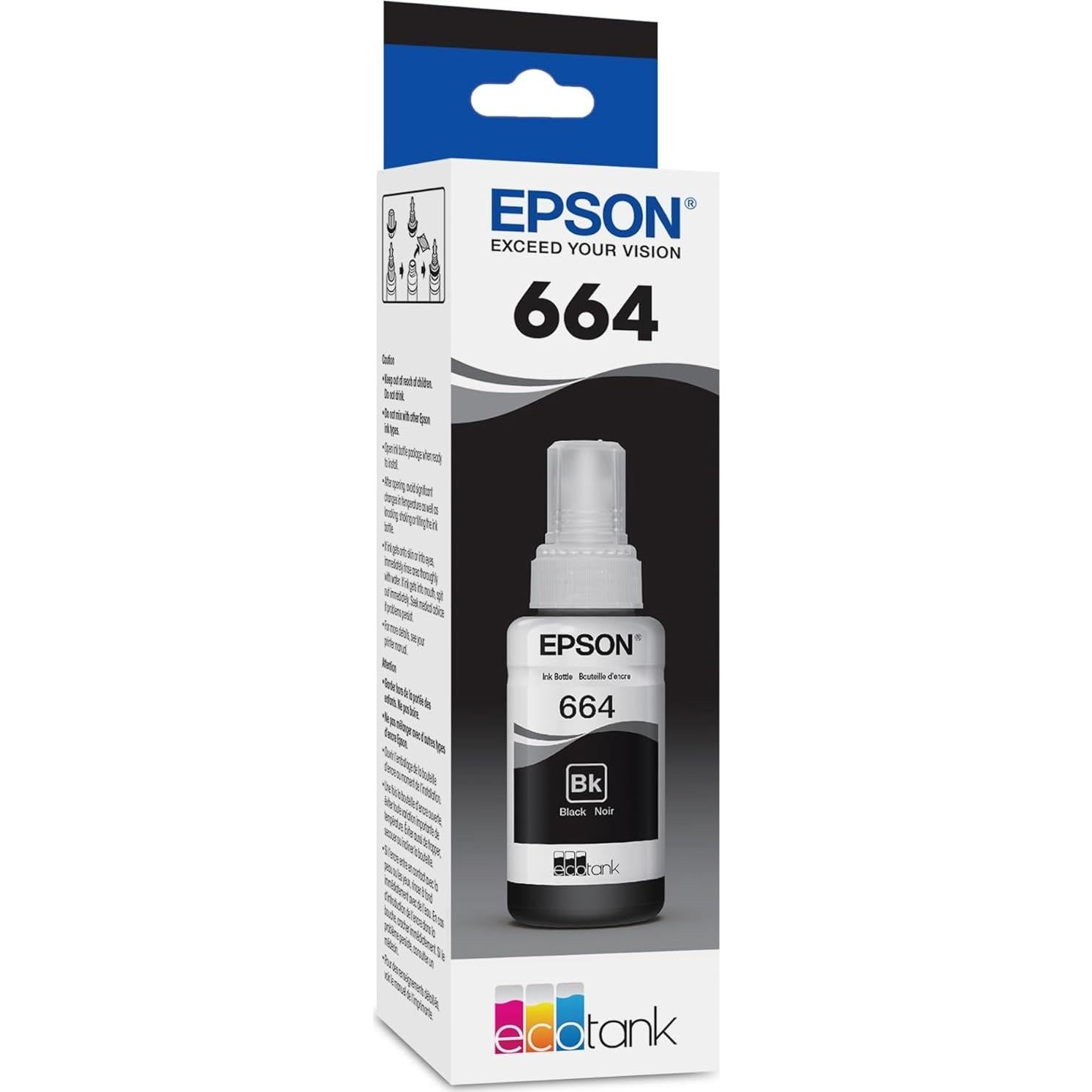 Tinta Botella Epson 664 EcoTank Negra Ultra Alta Capacidad