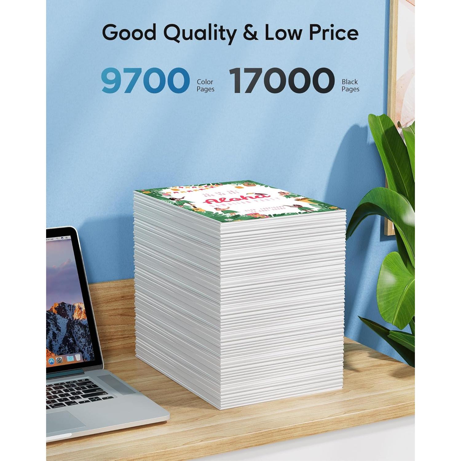 Botella de Tinta de Repuesto CEEBOO 502, 5 Botellas, Negro, Cian, Magenta, Amarillo