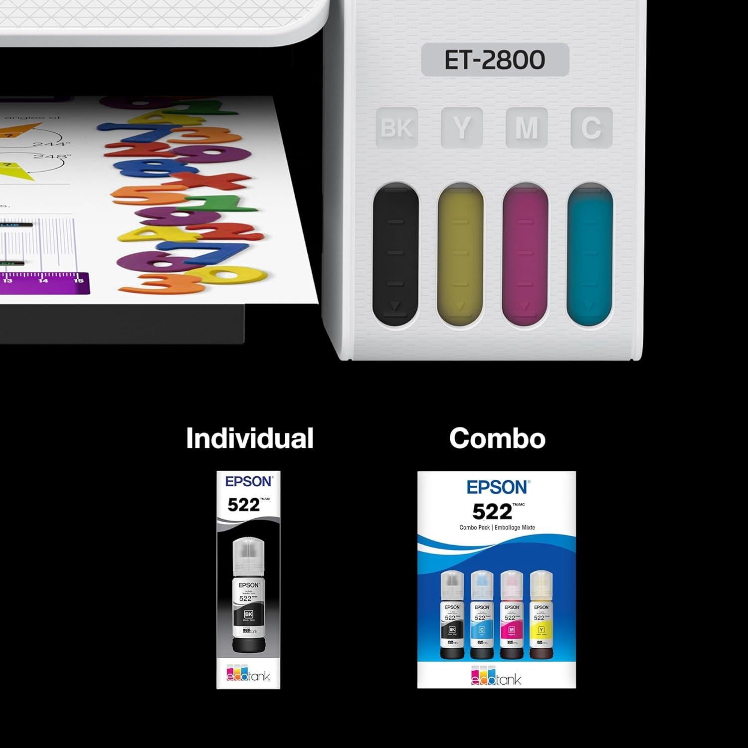 Botellas de Tinta Epson 522 EcoTank Combo Pack 3 Colores