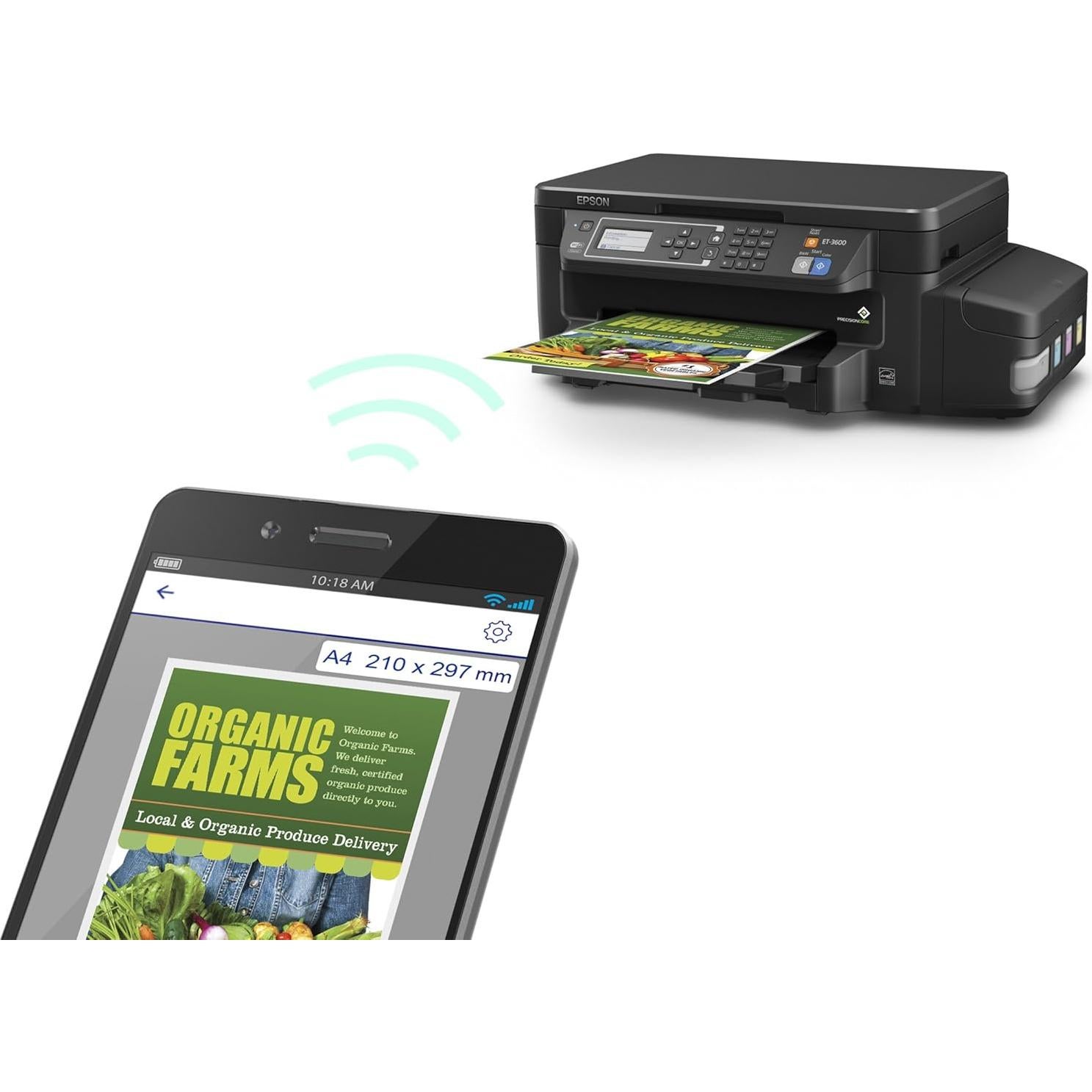 Impresora Inalámbrica Epson EcoTank ET-3600 Todo-en-Uno