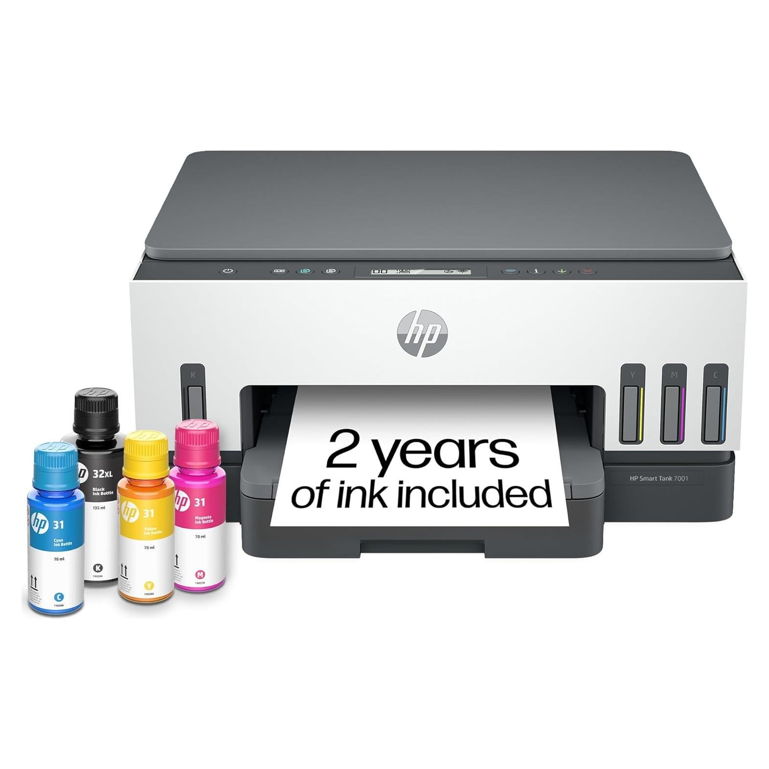 Impresora Multifuncional HP Smart Tank 7001 Inalámbrica 2 Años Tinta