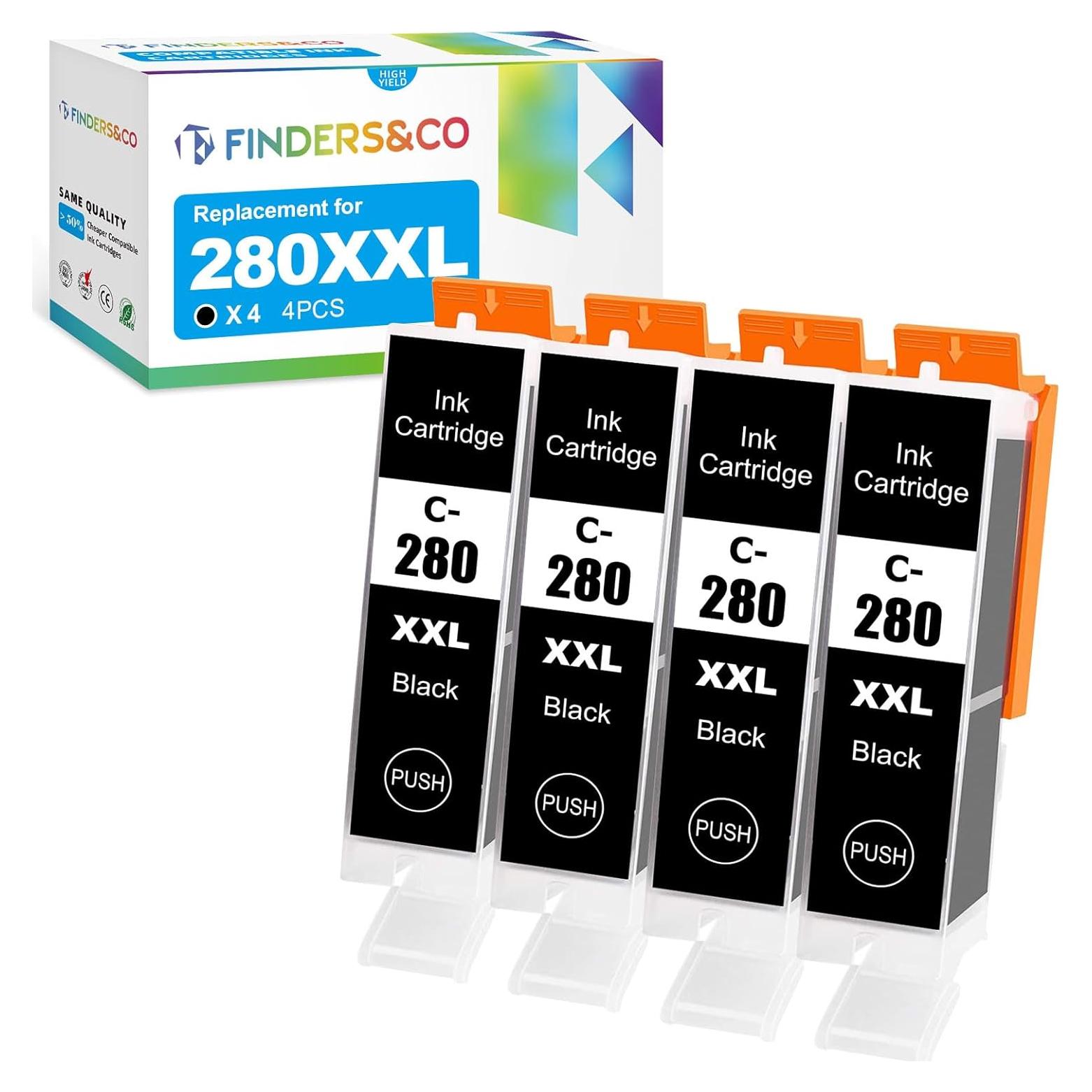 Cartuchos de Tinta Negra PGI-280 XXL F FINDERS&CO 4 Unidades