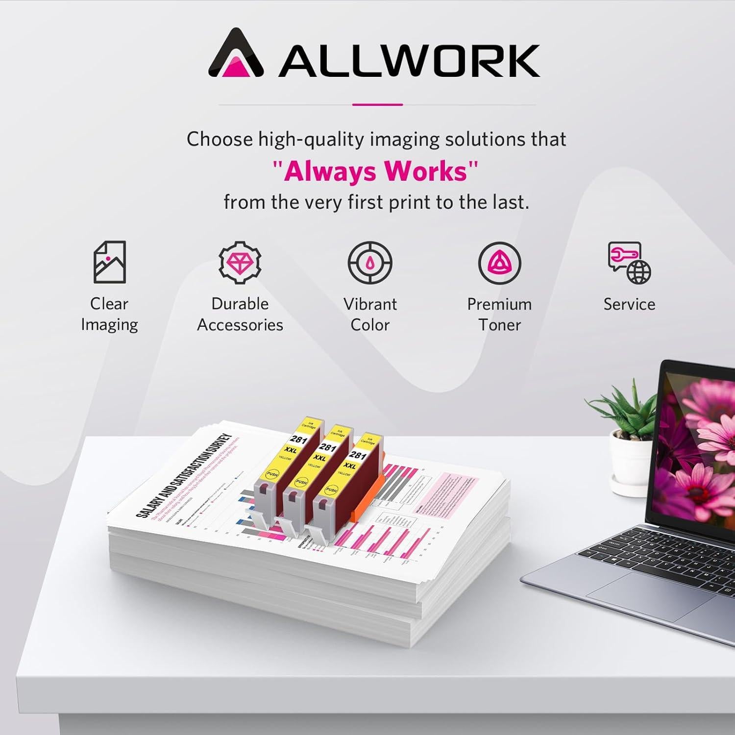 Cartuchos de Tinta Amarillo Compatible Canon CLI-281XXL - Paquete de 3