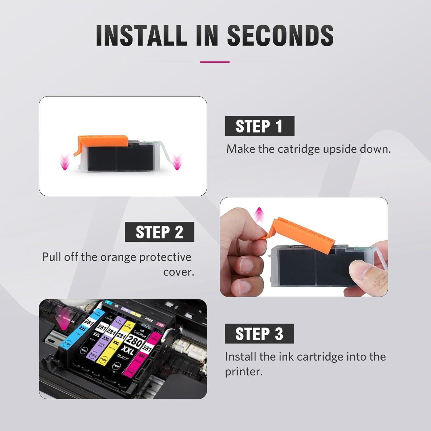 Cartuchos de Tinta Amarillo Compatible Canon CLI-281XXL - Paquete de 3