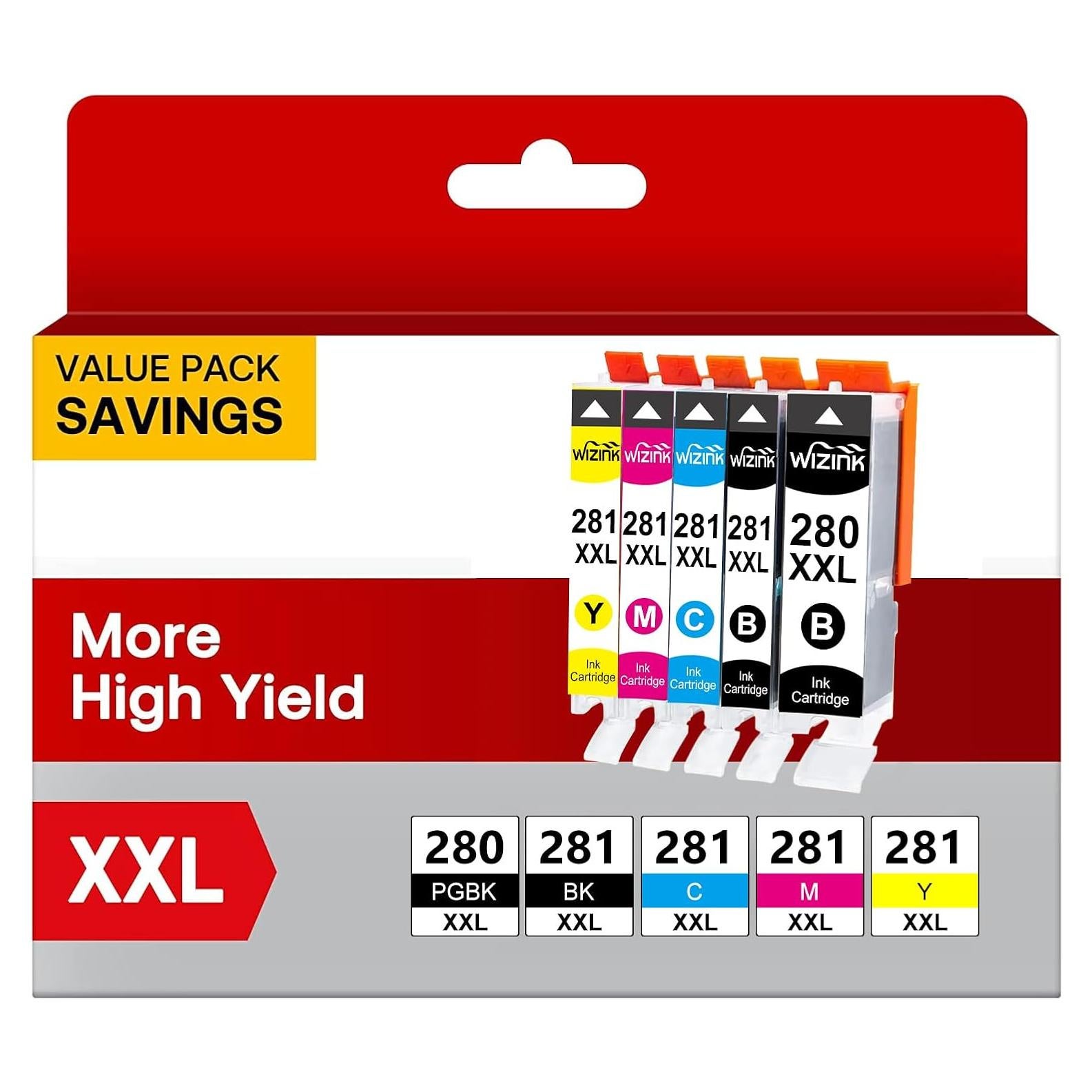Cartucho de Tinta WIZINK Compatible Canon 280 281 XXL - 5 Piezas