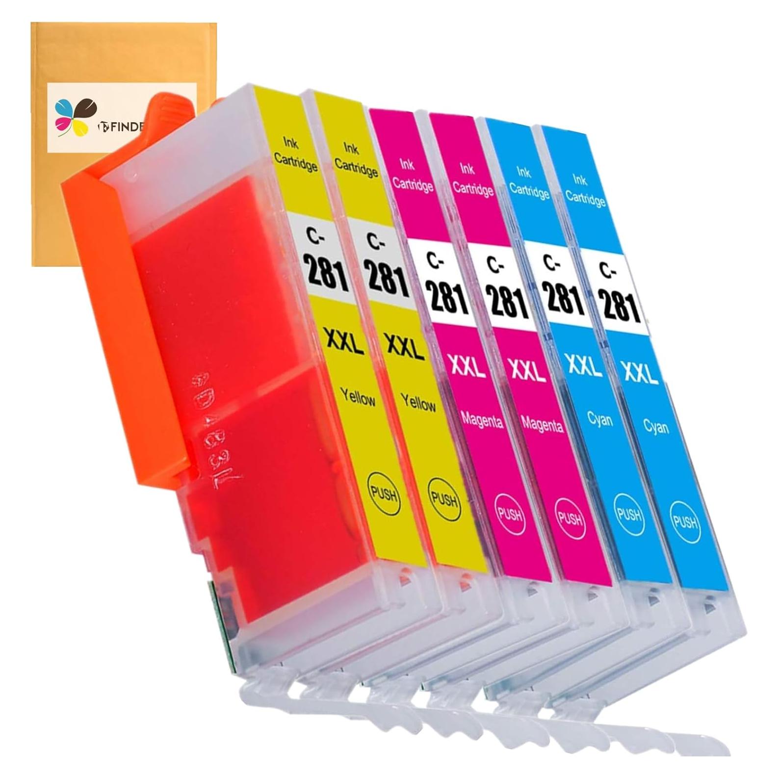 Cartuchos de Tinta F FINDERS&CO CLI-281 XXL Cian Magenta Amarillo