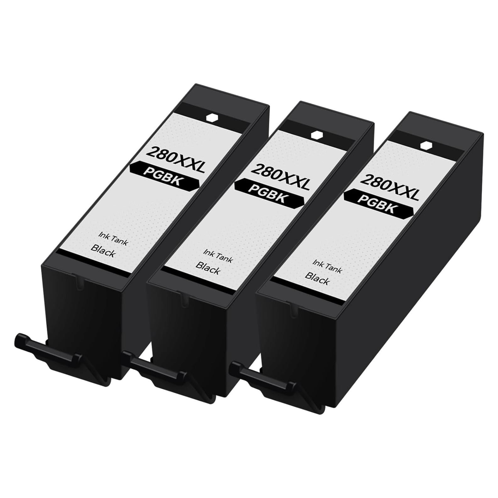 Paquete de 3 Cartuchos de Tinta PGI-280XXL Negro Compatible Canon