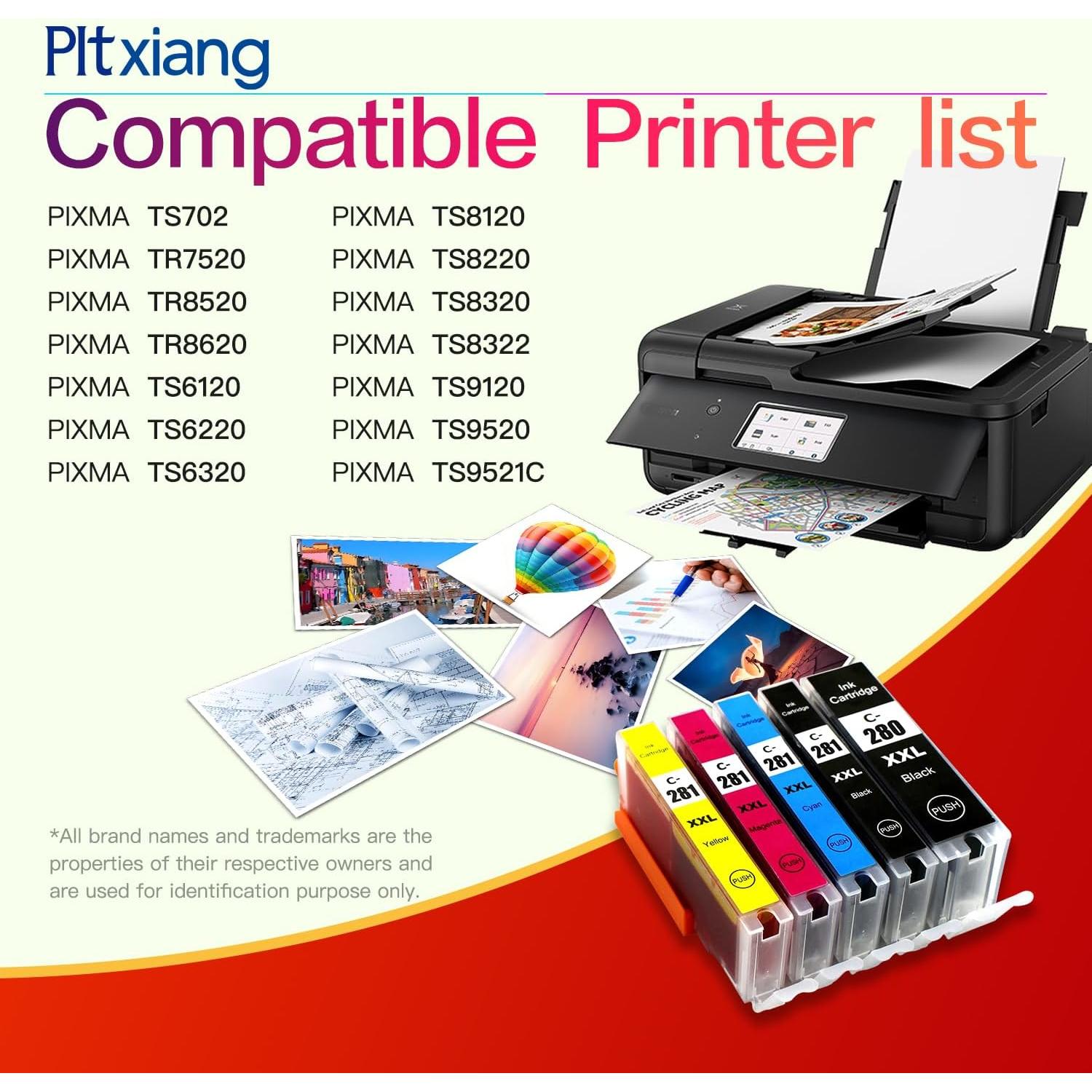Tinta Compatible Canon PGI-280XXL CLI-281XXL - Paquete 5 Piezas