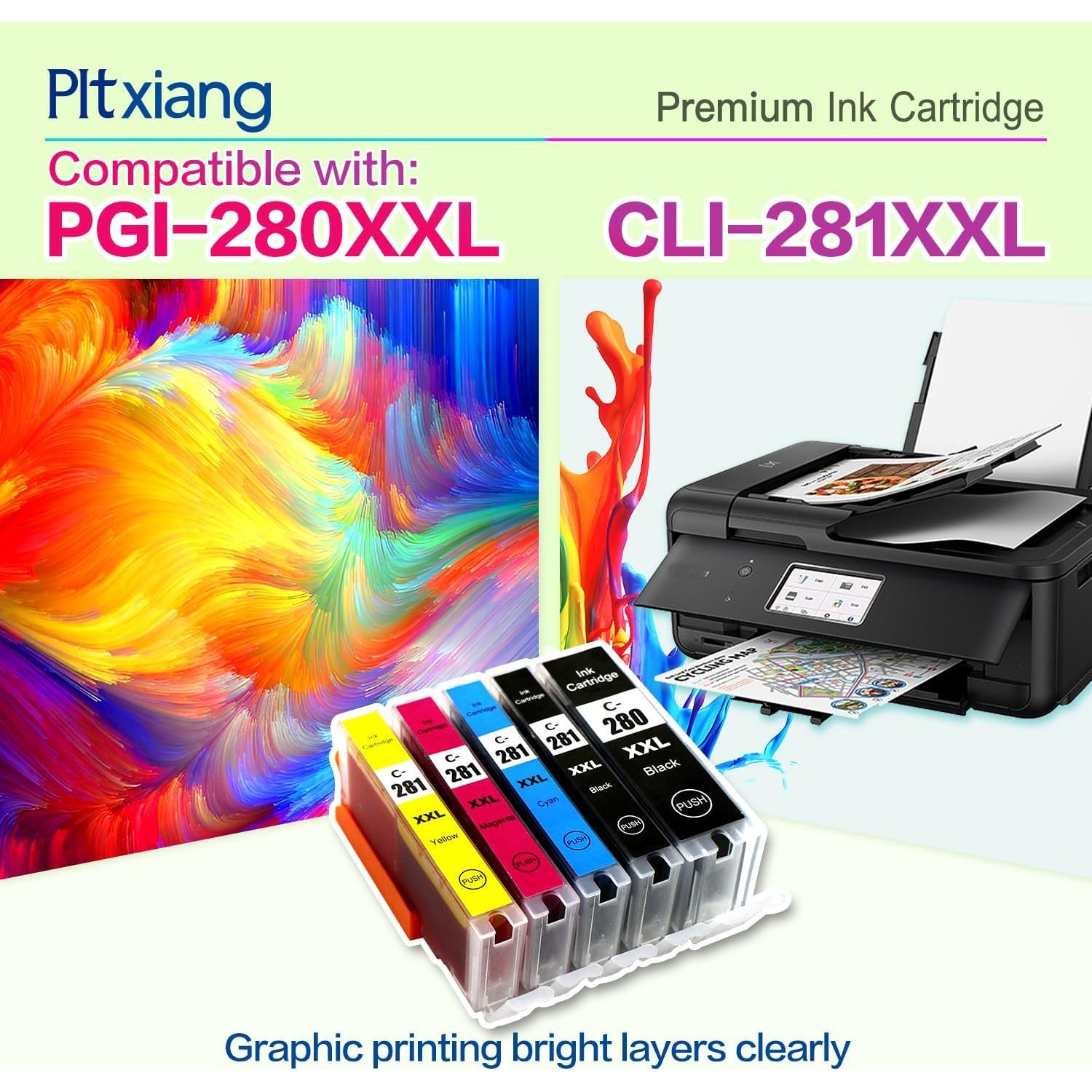 Tinta Compatible Canon PGI-280XXL CLI-281XXL - Paquete 5 Piezas