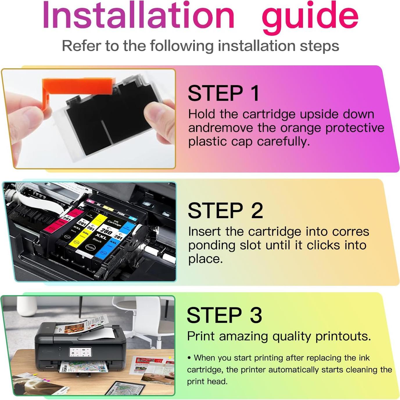 Tinta Compatible Canon PGI-280XXL CLI-281XXL - Paquete 5 Piezas
