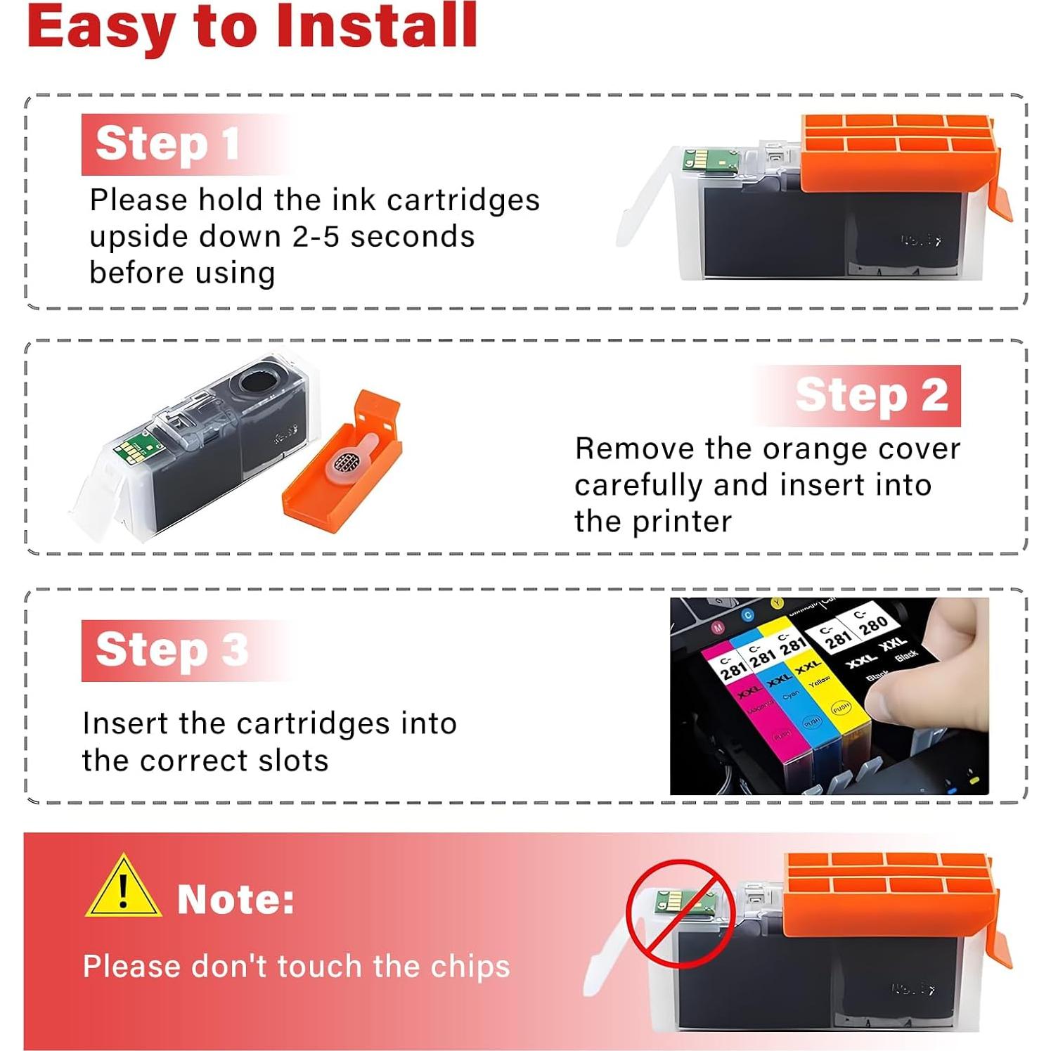 Cartuchos de Tinta Compatibles Aimery PGI-280XXL CLI-281XXL - Pack de 10