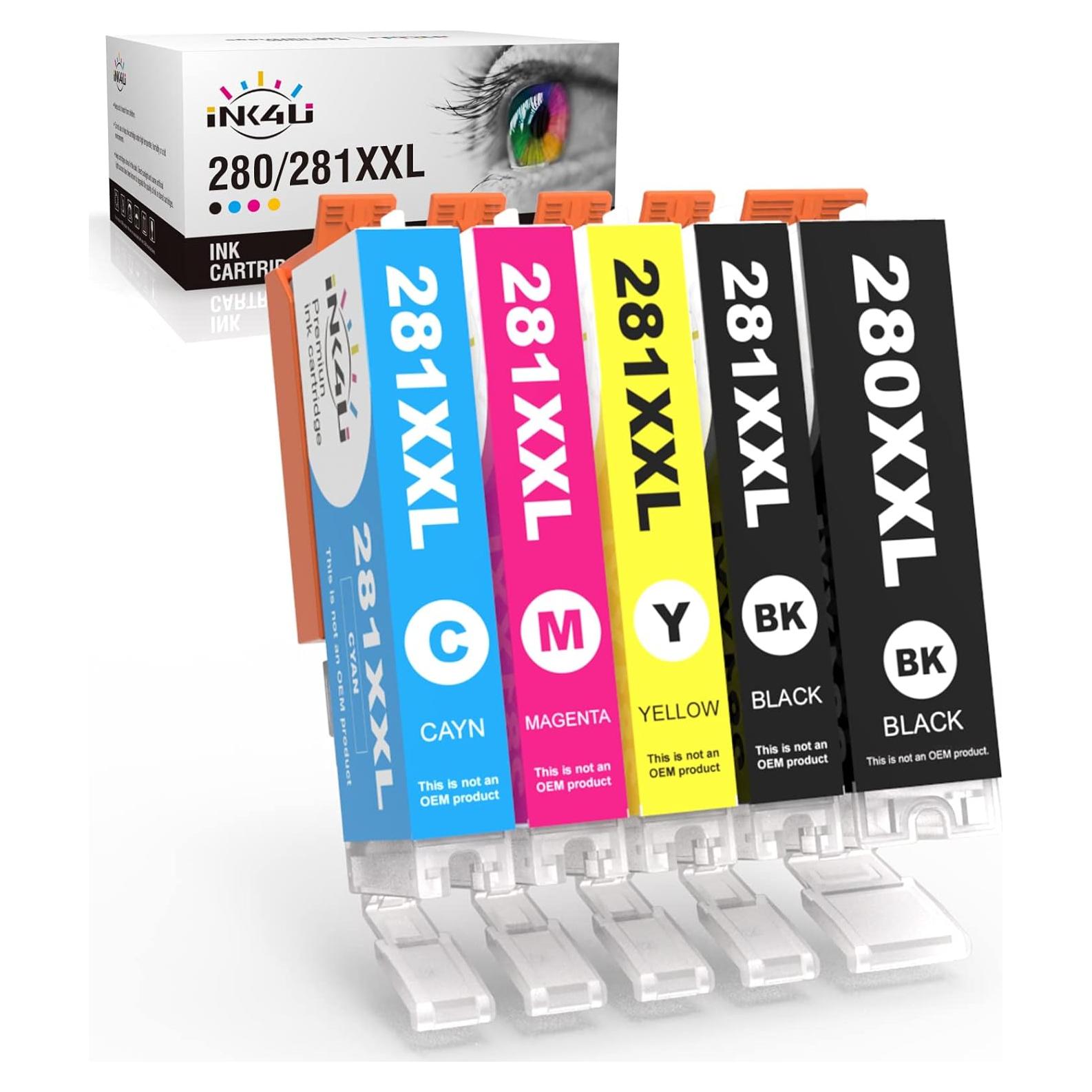 Cartucho de Tinta Compatible Canon 280XXL 281XXL - Paquete de 5