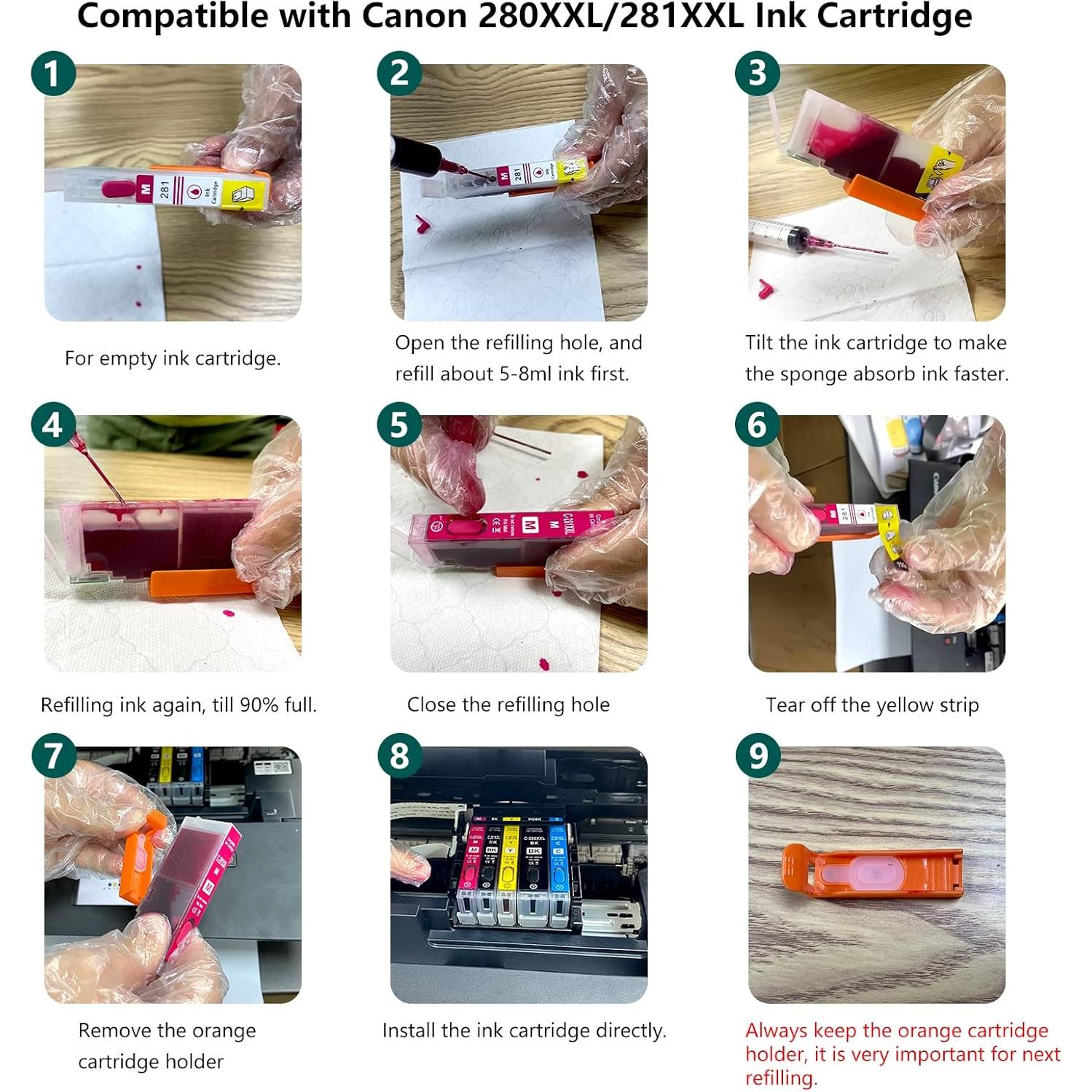 Cartuchos de Tinta Rellenables HEMEI PGI-280XXL CLI-281XXL