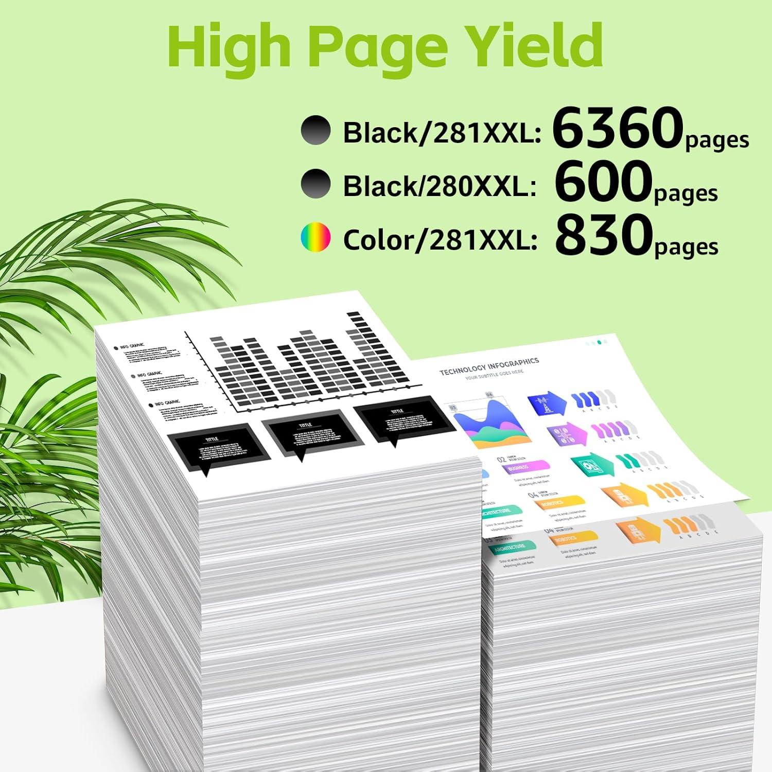 Cartuchos de tinta compatibles Canon 280XXL 281XXL - Paquete de 5