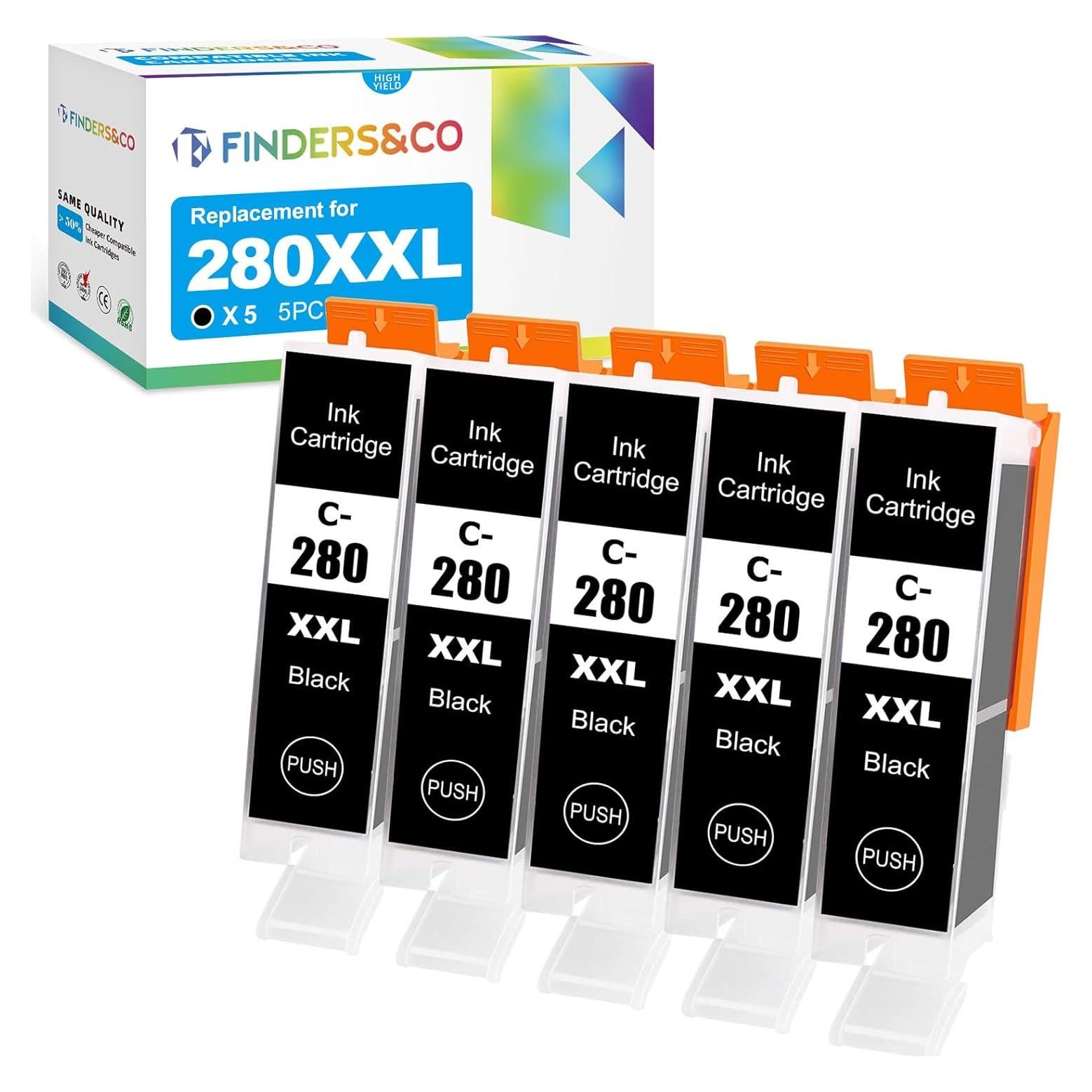 Cartuchos de Tinta Negra PGI-280 XXL F FINDERS&CO - 5 Unidades