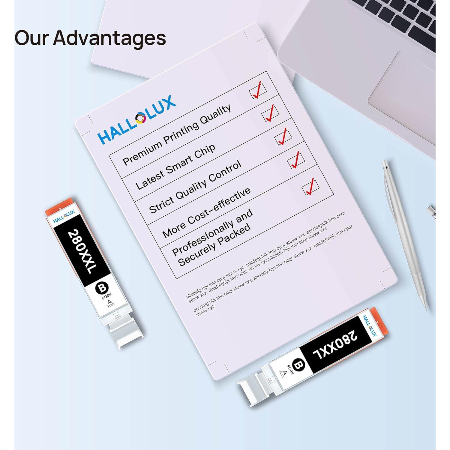 Cartuchos de Tinta Negra HALLOLUX 280XXL PGBK para Canon - 2 Paquetes