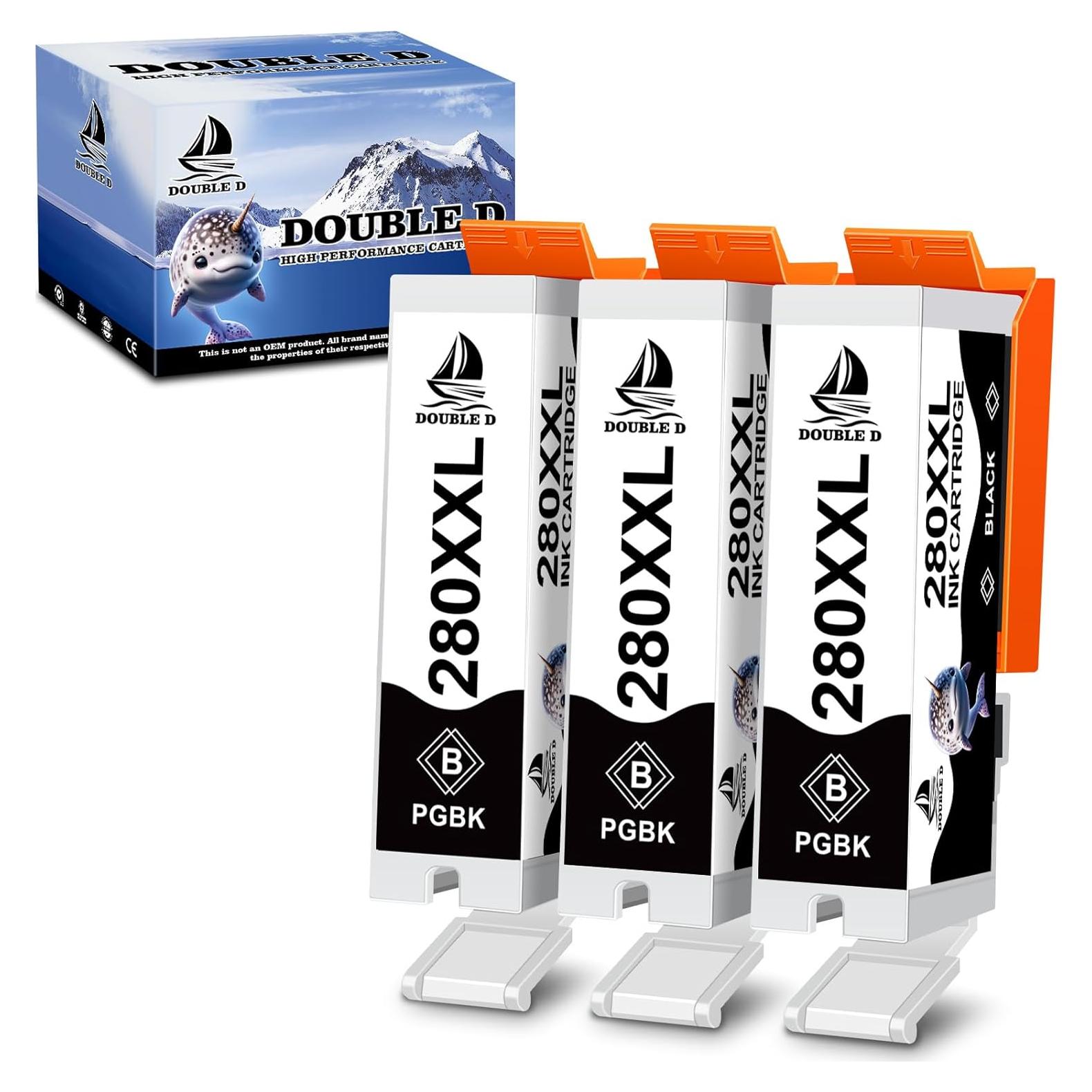 Cartucho de Tinta Compatible Double D 280 PGBK 3 Unidades